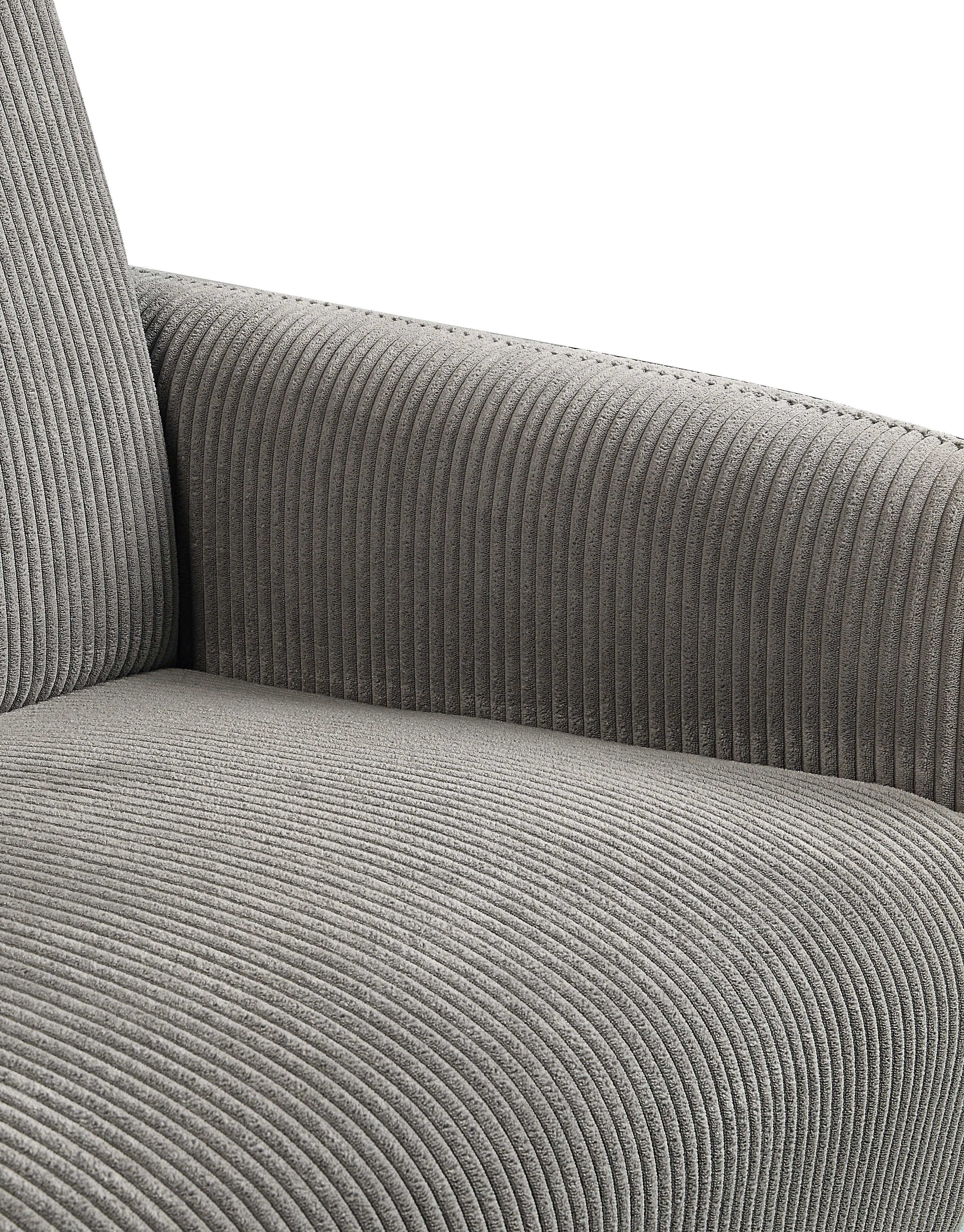ATLANTIC home collection 2-zitsbank Moby met binnenvering, kleine zak en moderne ribfluwelen bekleding