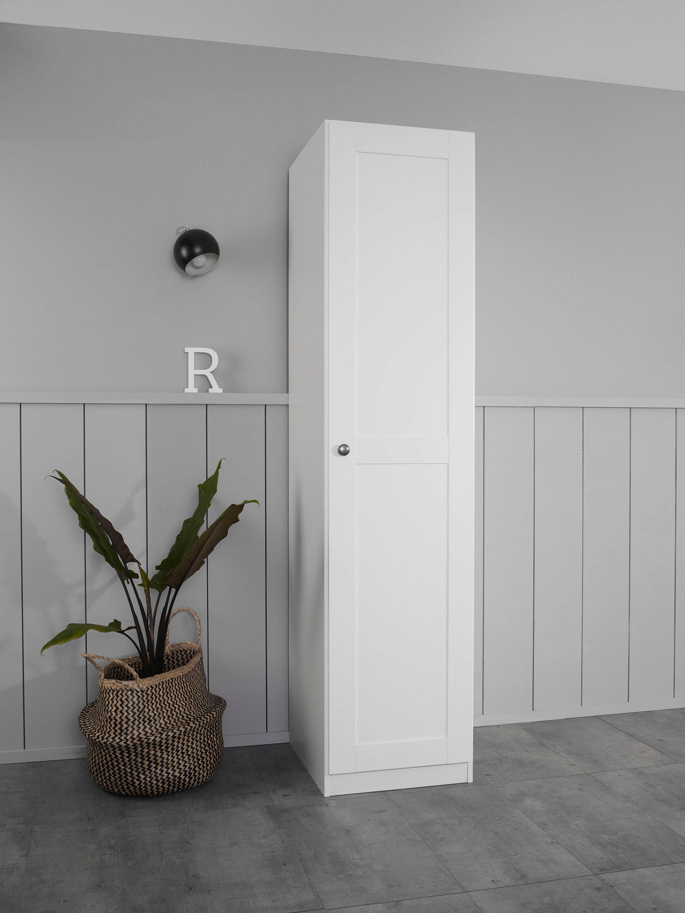 rauch Draaideurkast Skagen in landelijke stijl kledingkasten maat 45x197x54 (bxhxd) cm, 1-deurs wit