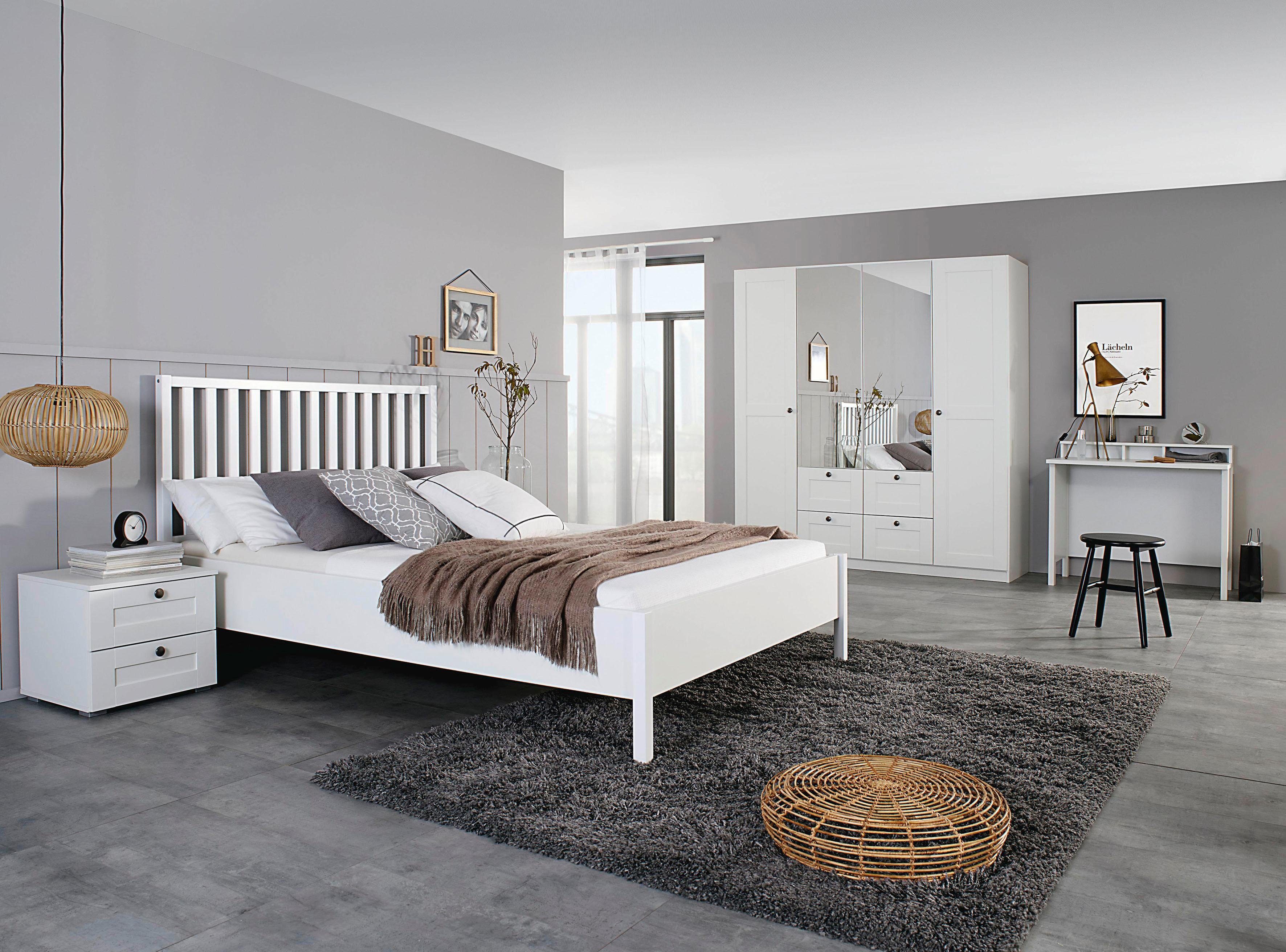 rauch Bedframe Skagen met spijlenhoofdbord bedden wit