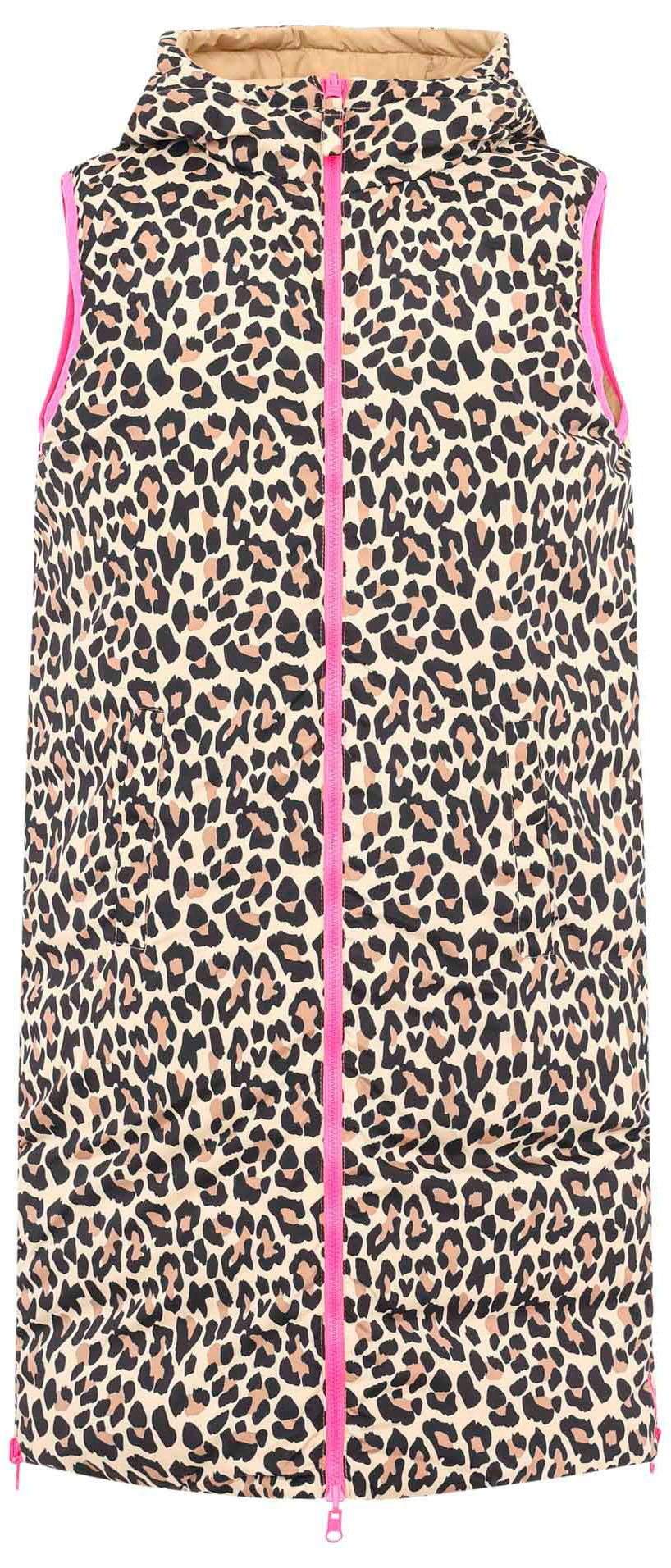 Zwillingsherz Reversible-gilet Leopard met zijritsen, dubbelzijdig te dragen