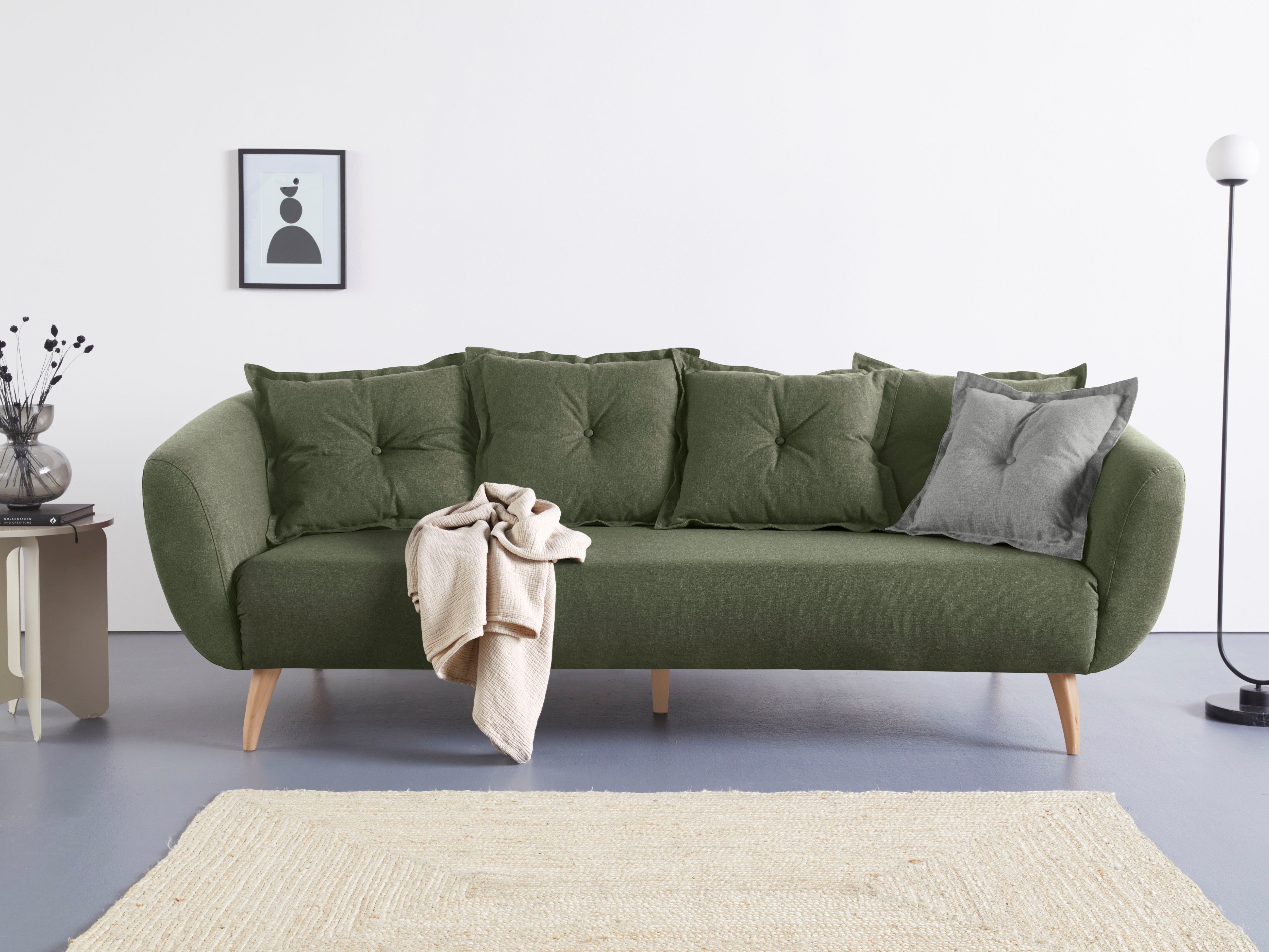 Home affaire 3-zitsbank Baggio Sierkussen inclusief groen, 3-zitsbanken