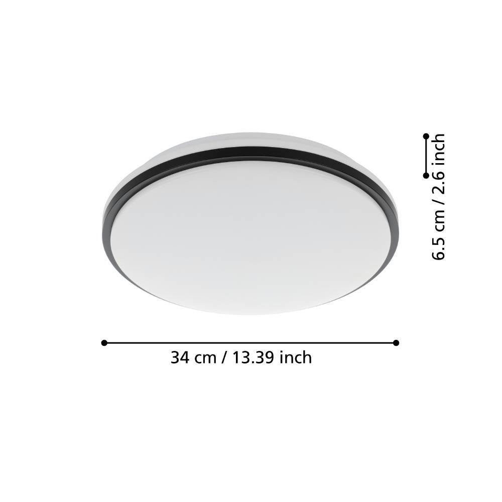 EGLO Plafondlamp PINETTO Plafondlamp, wandlamp, lamp plafond voor badkamer, IP44, Ø 34 cm (1 stuk)