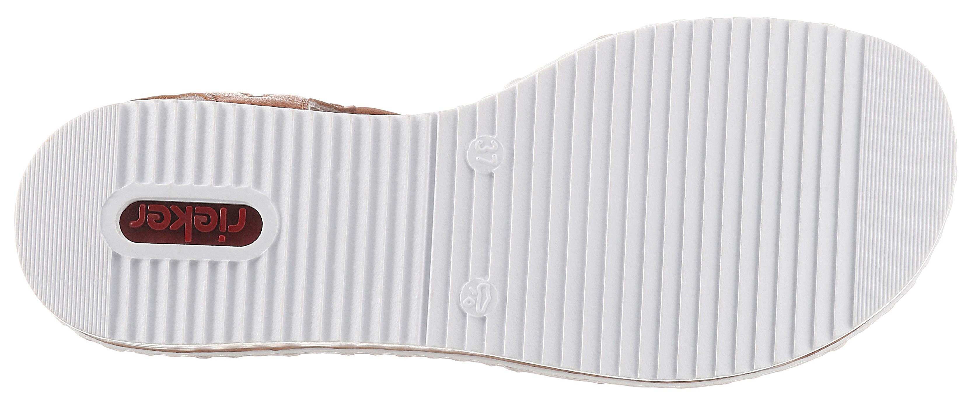 Rieker Sandalen zomerschoen, sandaal, sleehak, met accessoires versierd
