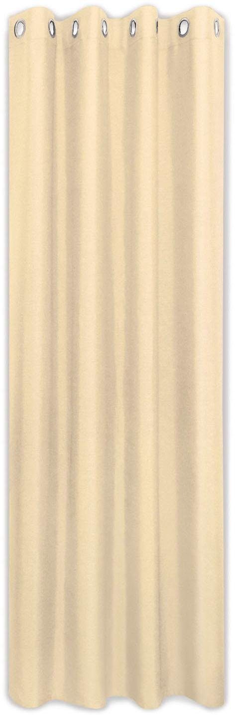 Gerster Gordijn Laurin Hxb: 235x140, gordijn met ringen van gordijnstof, uni (1 stuk) kant & klaar gordijnen maat 40 beige