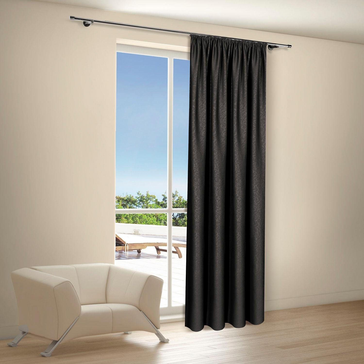 Gerster Gordijn Kira HxB: 245x140, decoratieve lussjaal met reliëfprint (1 stuk)