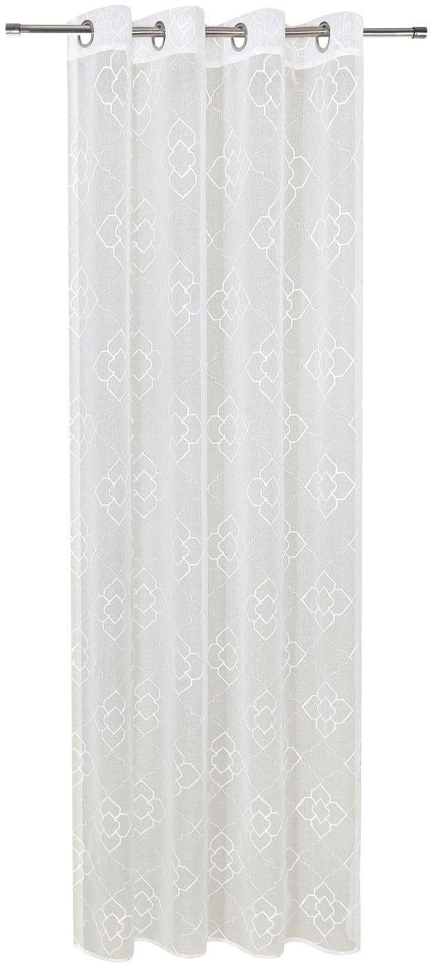 Gerster Gordijn Debby Hxb: 235x140, gordijn met ringen met all-over borduursel (1 stuk)