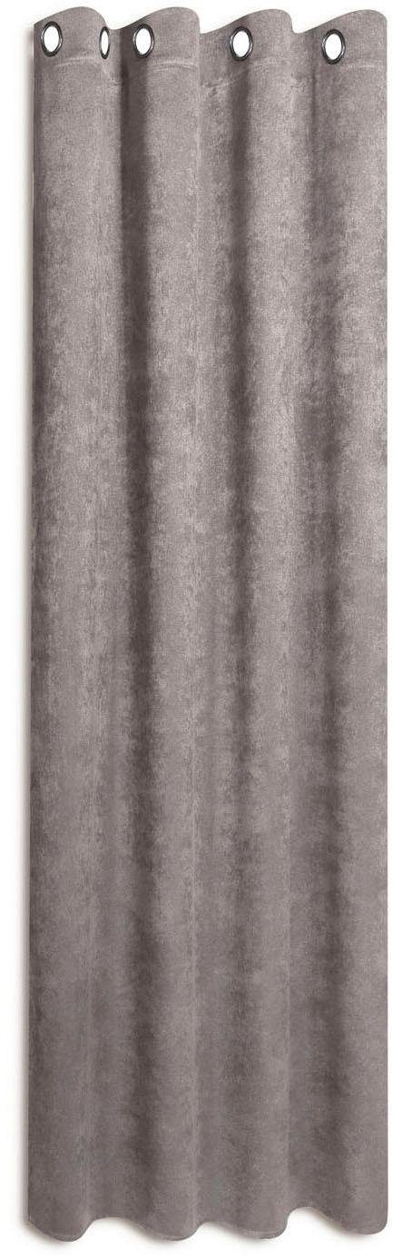 Gerster Gordijn Urban HxB: 235x140, hoogwaardige chenille sjaal met oogjes (1 stuk) kant & klaar gordijnen maat H/B: 235/140 cm grijs