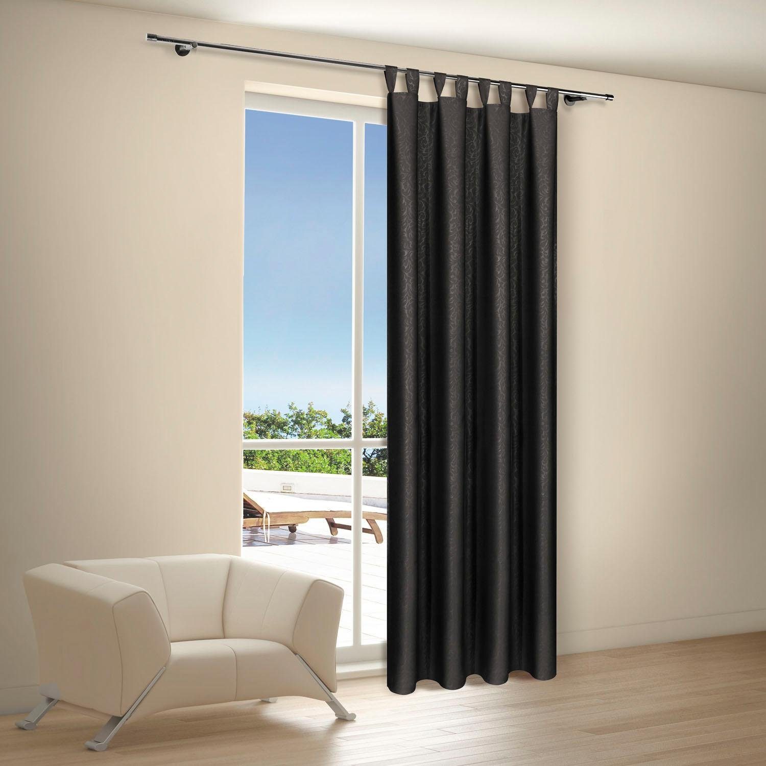 Gerster Gordijn Kira HxB: 245x140, decoratieve lussjaal met reliëfprint (1 stuk)