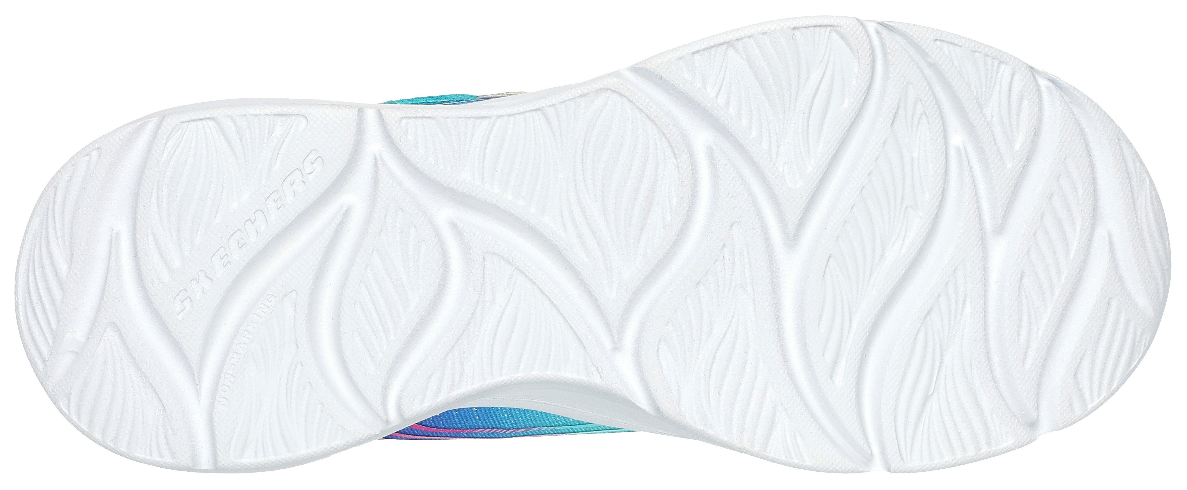 Skechers Sneakers POWER JAMS - PASTEL SPEED slip-on sneaker, klittenbandschoen met regenboog kleurverloop en glitter