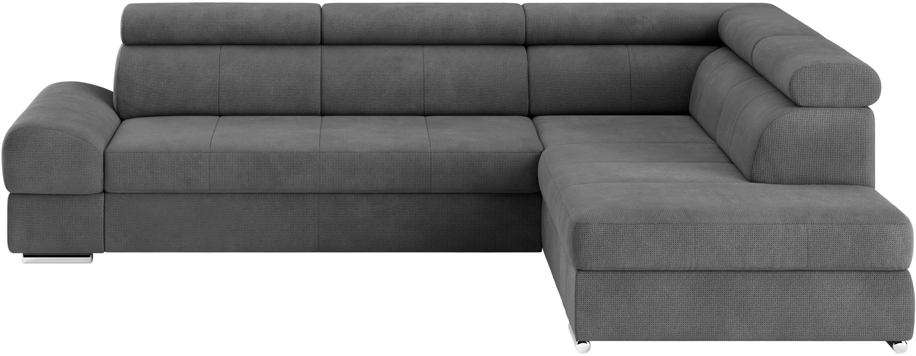 sit&more Hoekbank Broadway L-vorm met verstelbare hoofdsteunen, naar keuze met slaapfunctie