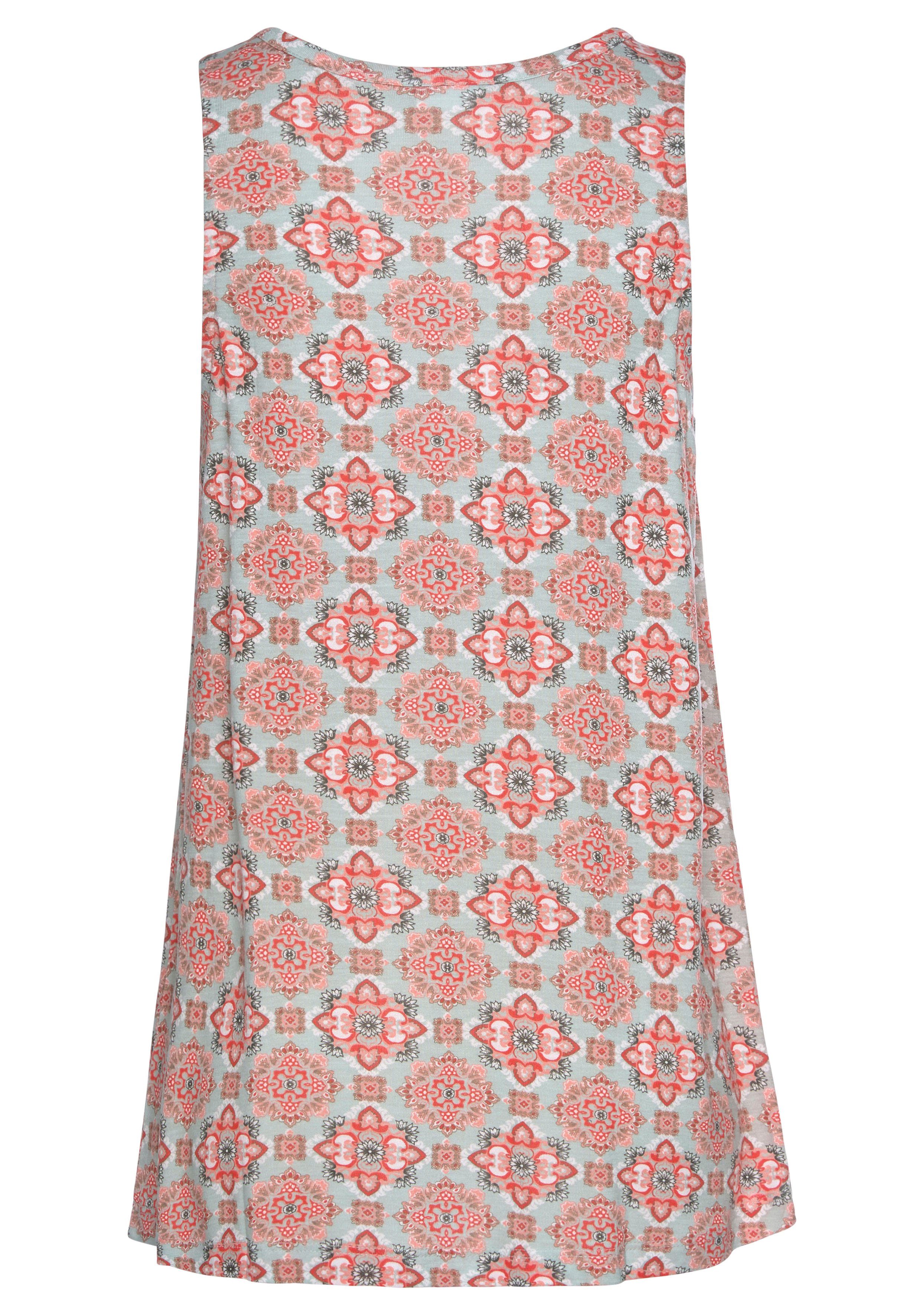 Vivance Tanktop met alloverprint en sieraccessoires, zomers dametop