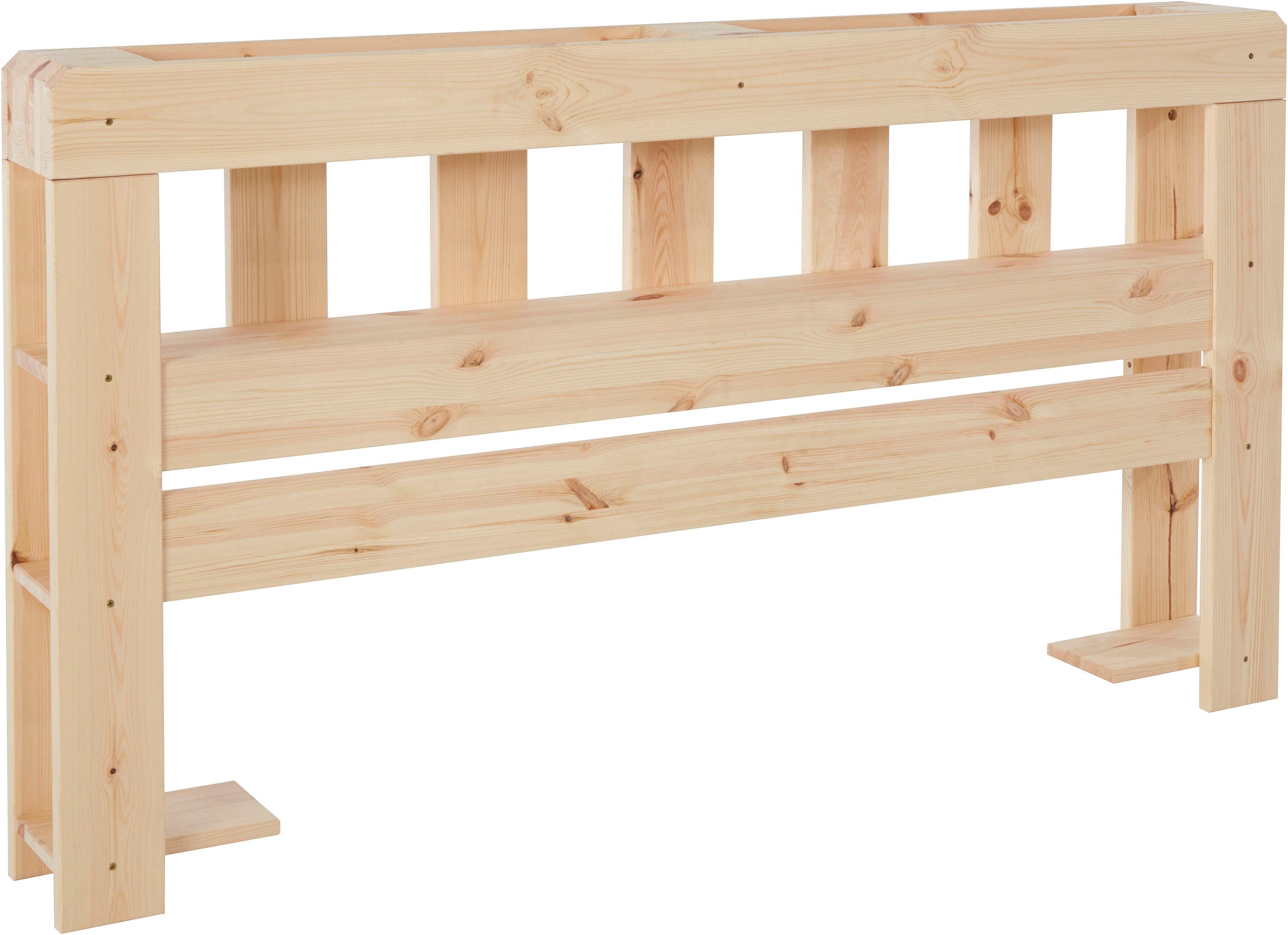 Home affaire Hoofdbord "ALASCO " voor palletbed alasco, gemaakt van massief hout, met 7 open vakken