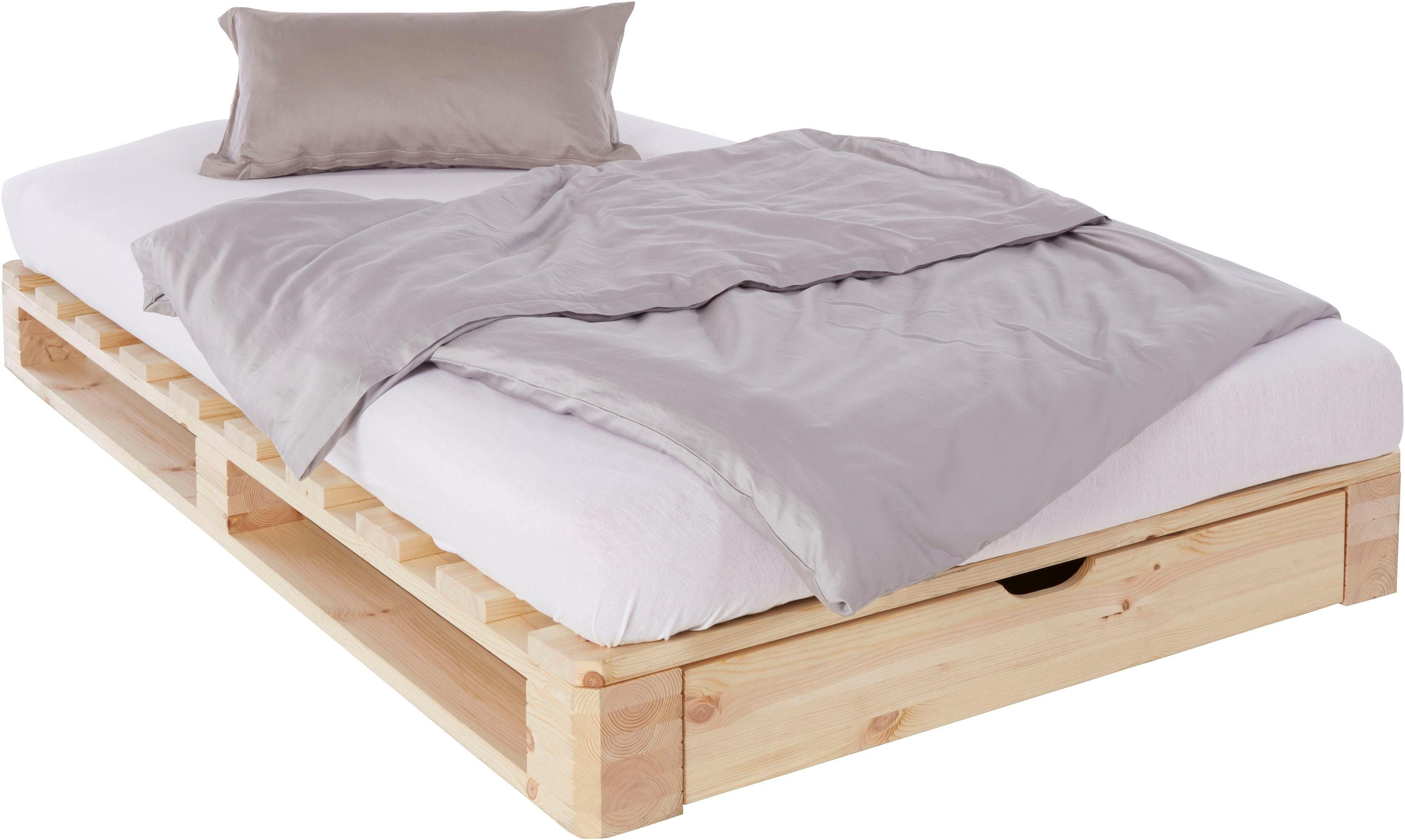 Home affaire Palletbed "ALASCO" BESTSELLER! Met lade gecertificeerd massief hout, uit te breiden tot tweepersoons- of familiebed
