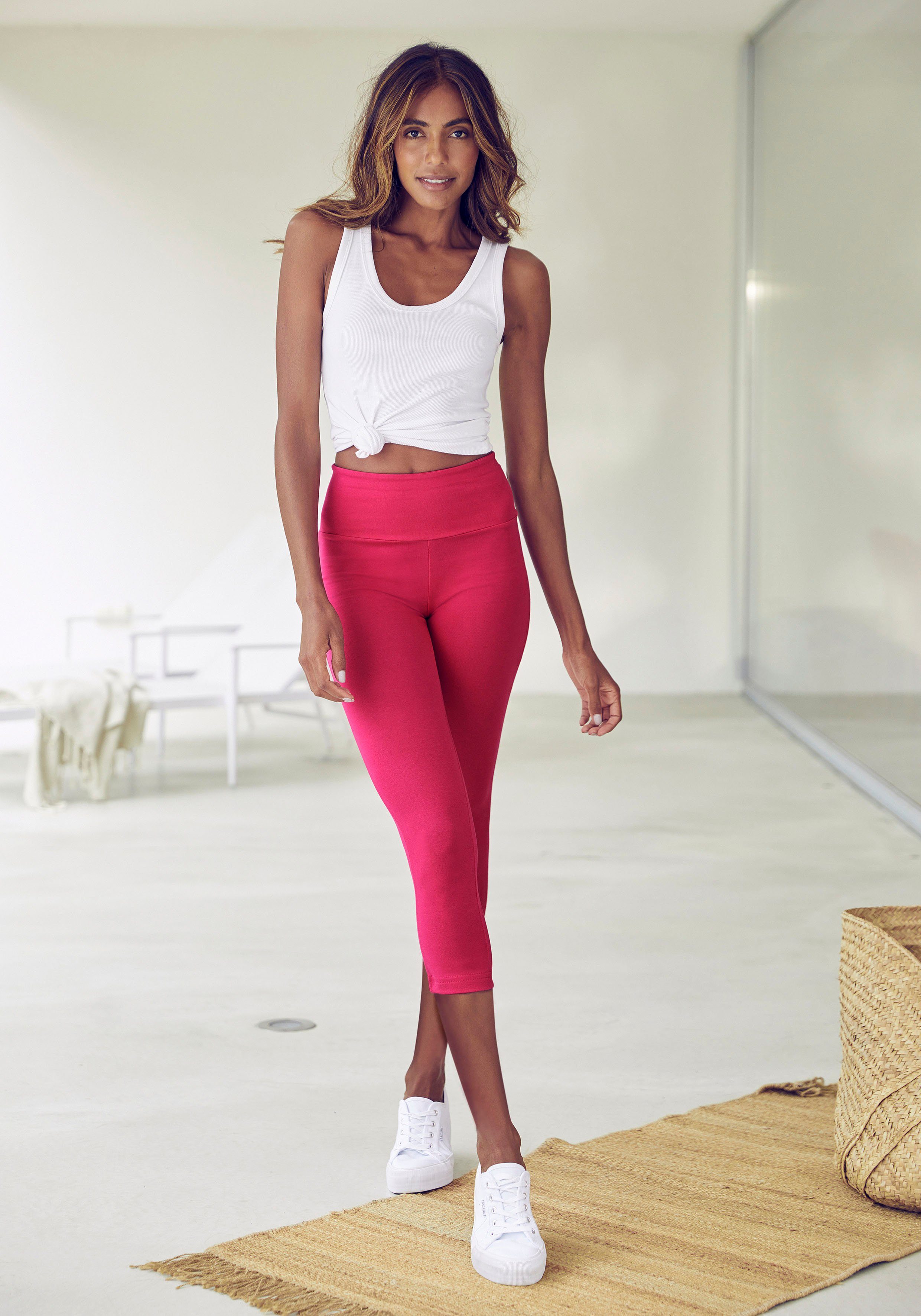 Lascana Caprilegging met brede, zachte boord