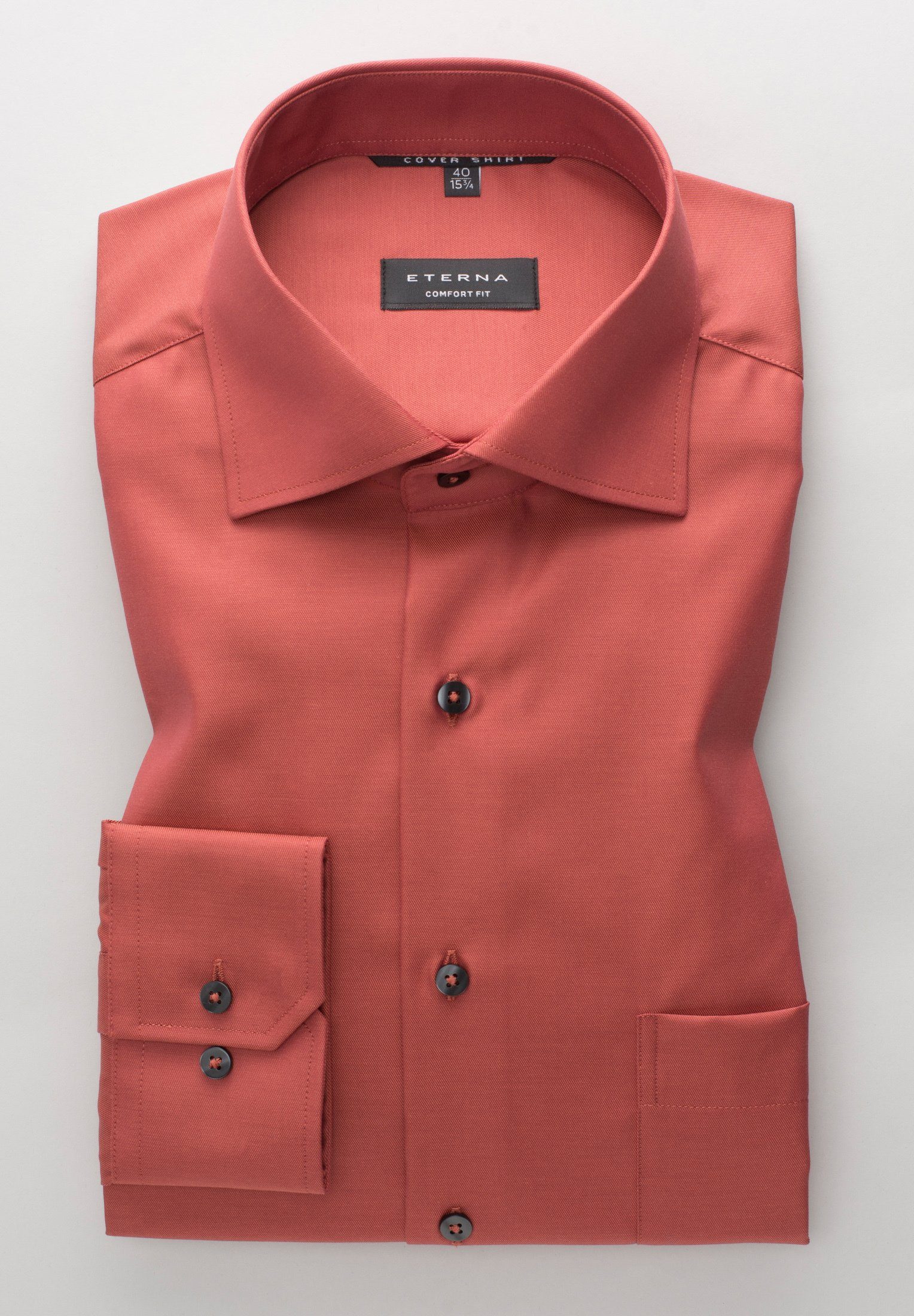 Eterna Overhemd met lange mouwen Comfort fit NON IRON (strijkvrij)