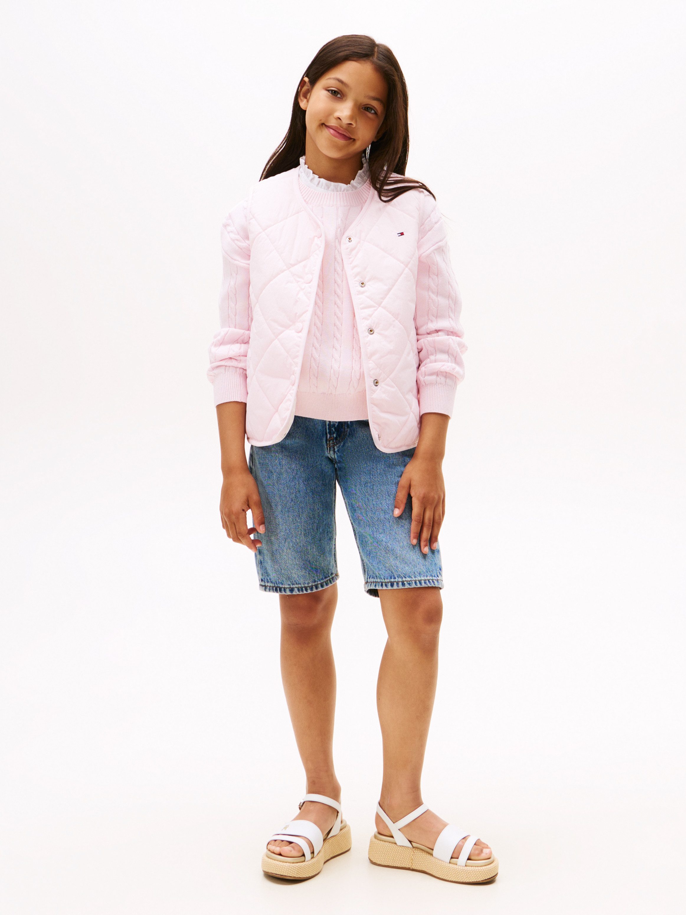 Tommy Hilfiger Reversible-gilet REVERSIBLE QUILTED VEST voor kinderen tot 16 jaar, met grote drukknopen