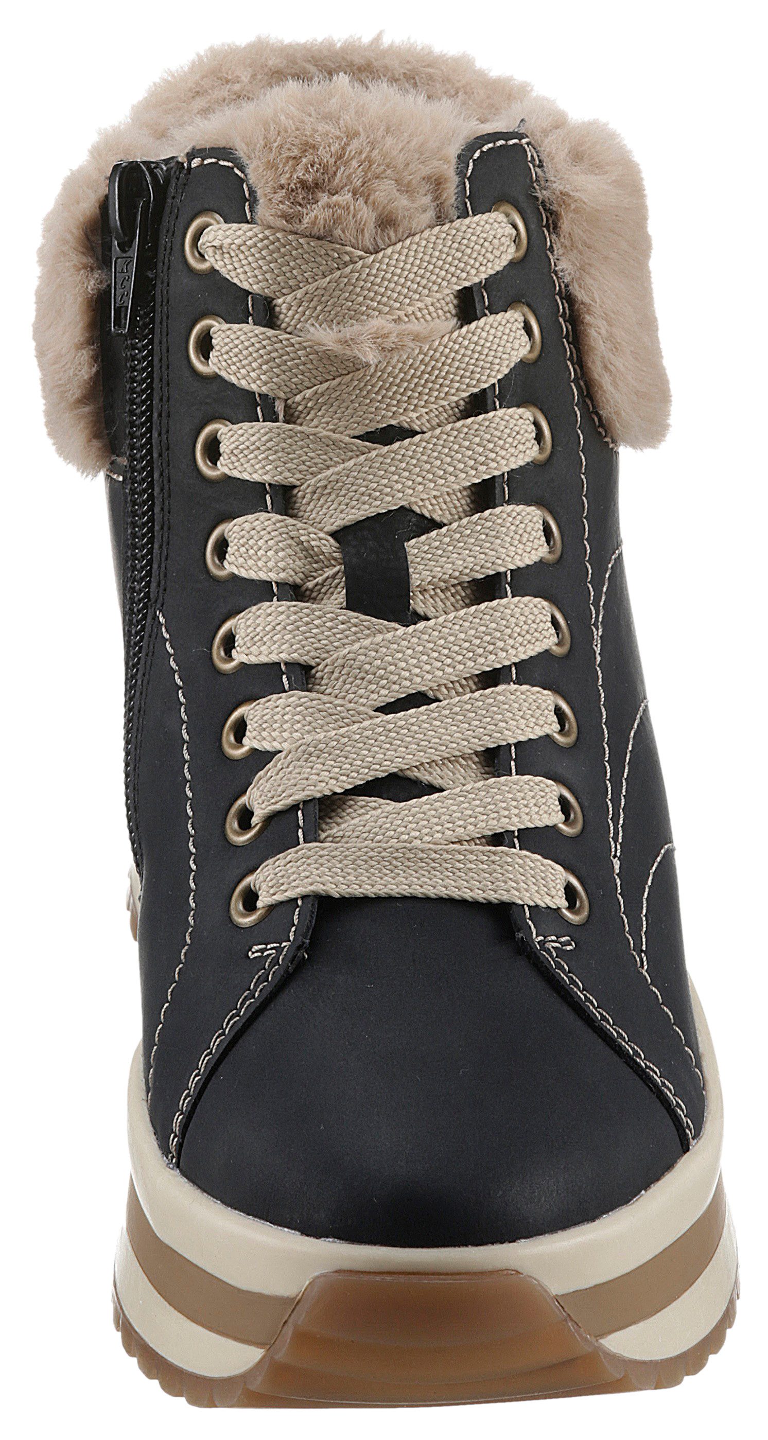 Rieker EVOLUTION Winterlaarzen Wedge sneakers, plateaulaarzen met faux-bont kraag