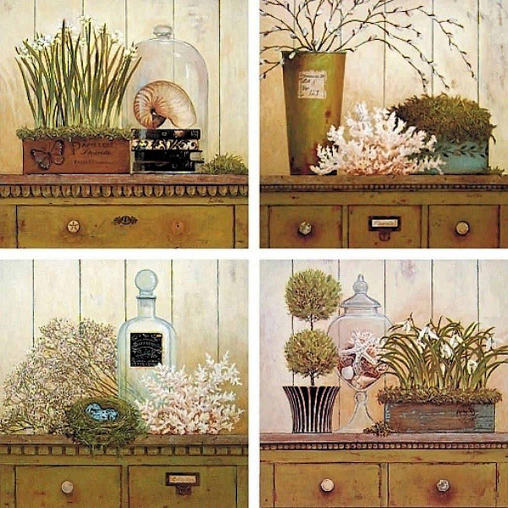 Home affaire Artprint ARNIE FISK / vintage Garden I - IV (set, 4 stuks)