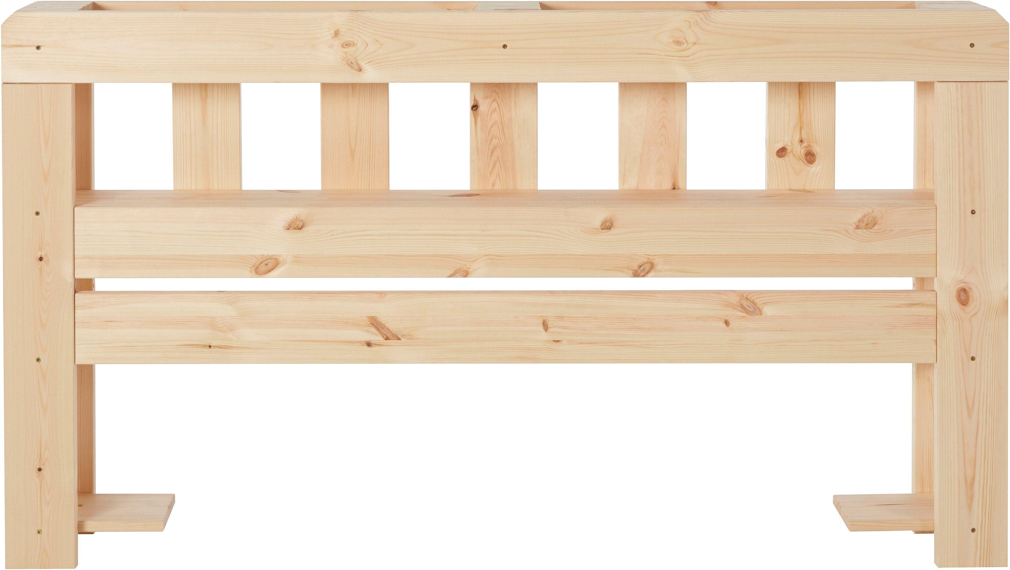 Home affaire Hoofdbord "ALASCO " voor palletbed alasco, gemaakt van massief hout, met 7 open vakken