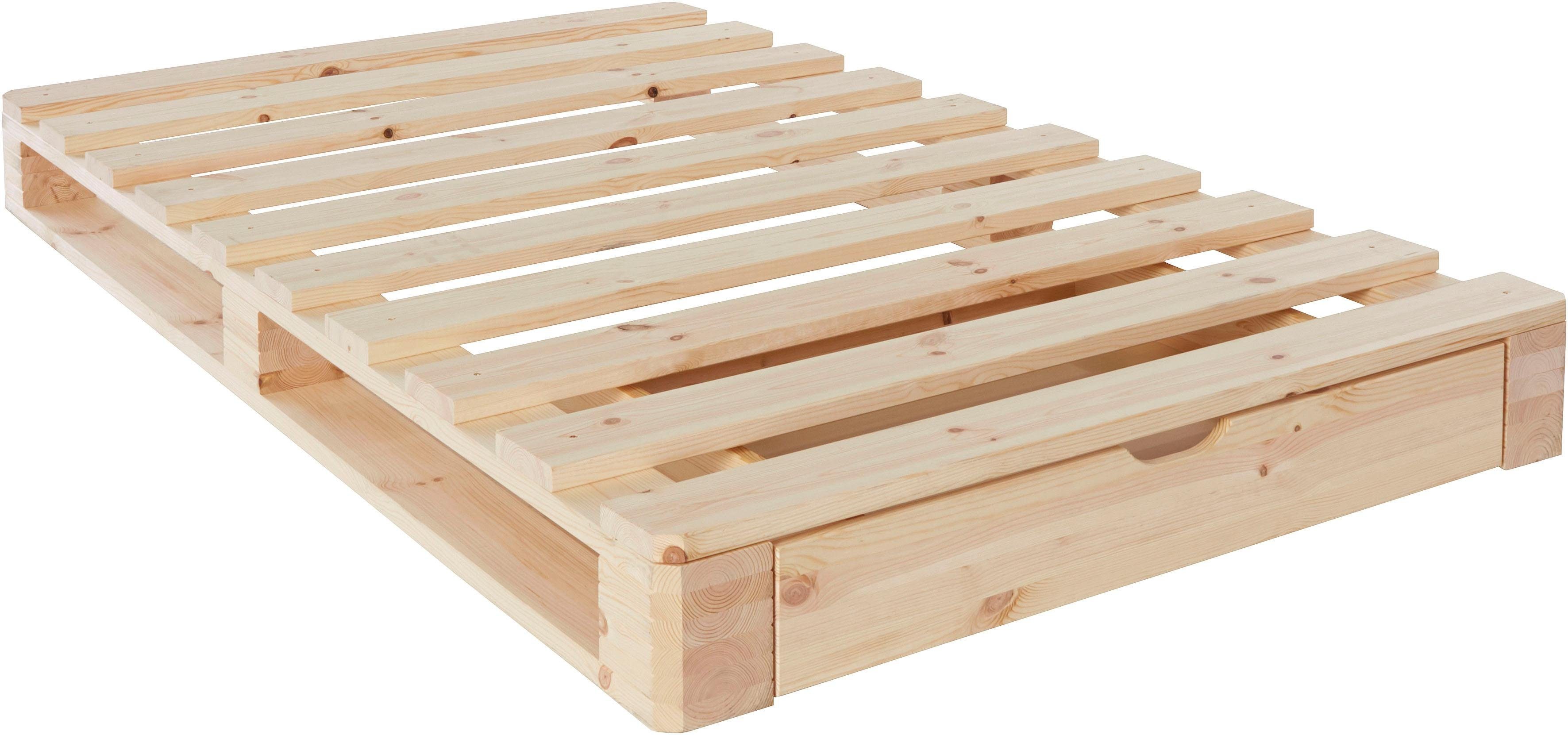 Home affaire Palletbed "ALASCO" BESTSELLER! Met lade gecertificeerd massief hout, uit te breiden tot tweepersoons- of familiebed