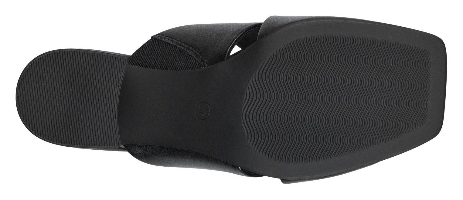 Marco Tozzi Slippers , blokhak, zomerschoen, slippers met gekruiste bandage