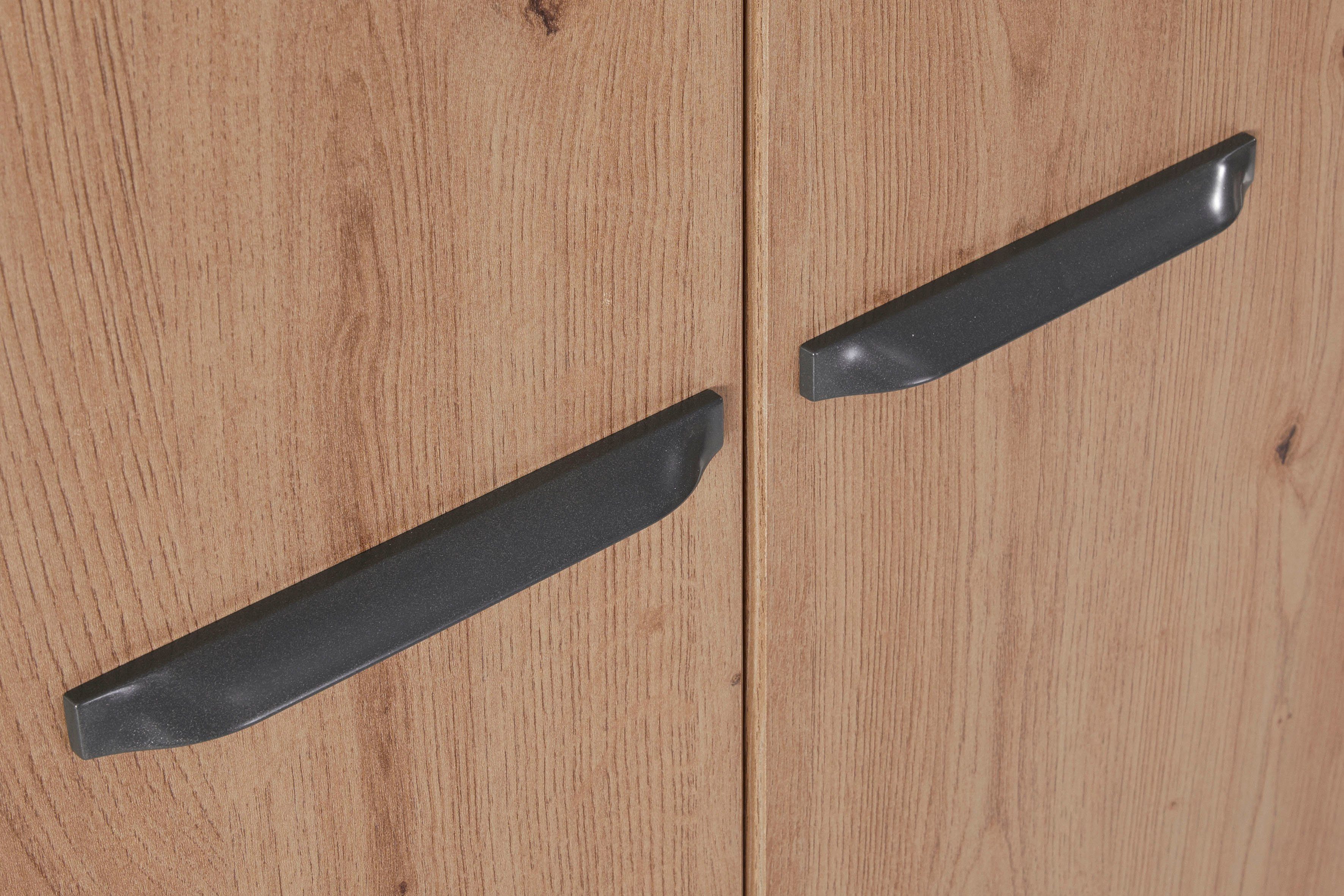 Draaideurkast Kledingkast VANDOR in drie breedtes, hoogte 197 cm, grepen in grijs metallic made in germany