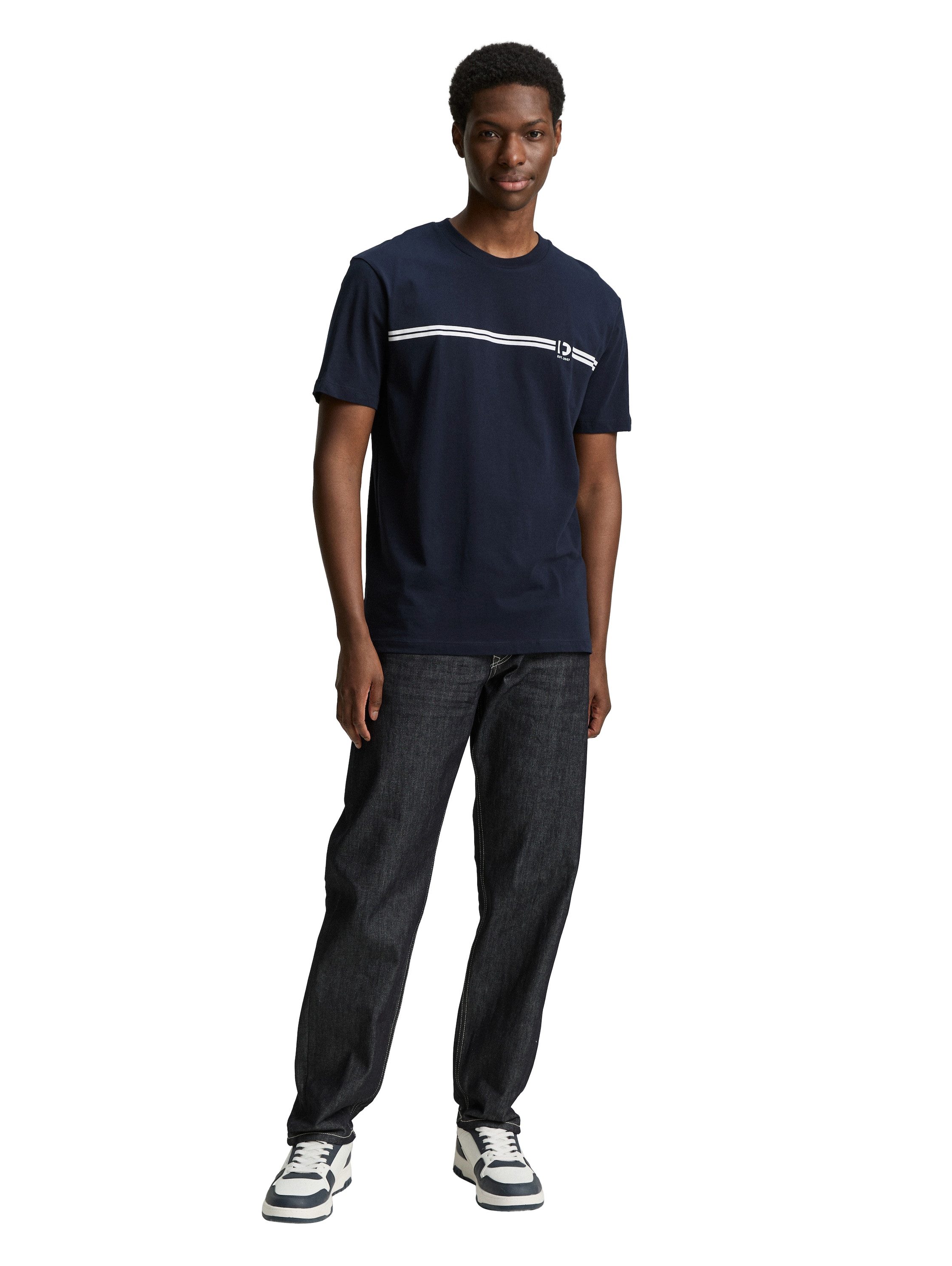 Tom Tailor Denim T-shirt met logoprint (set, 3-delig)