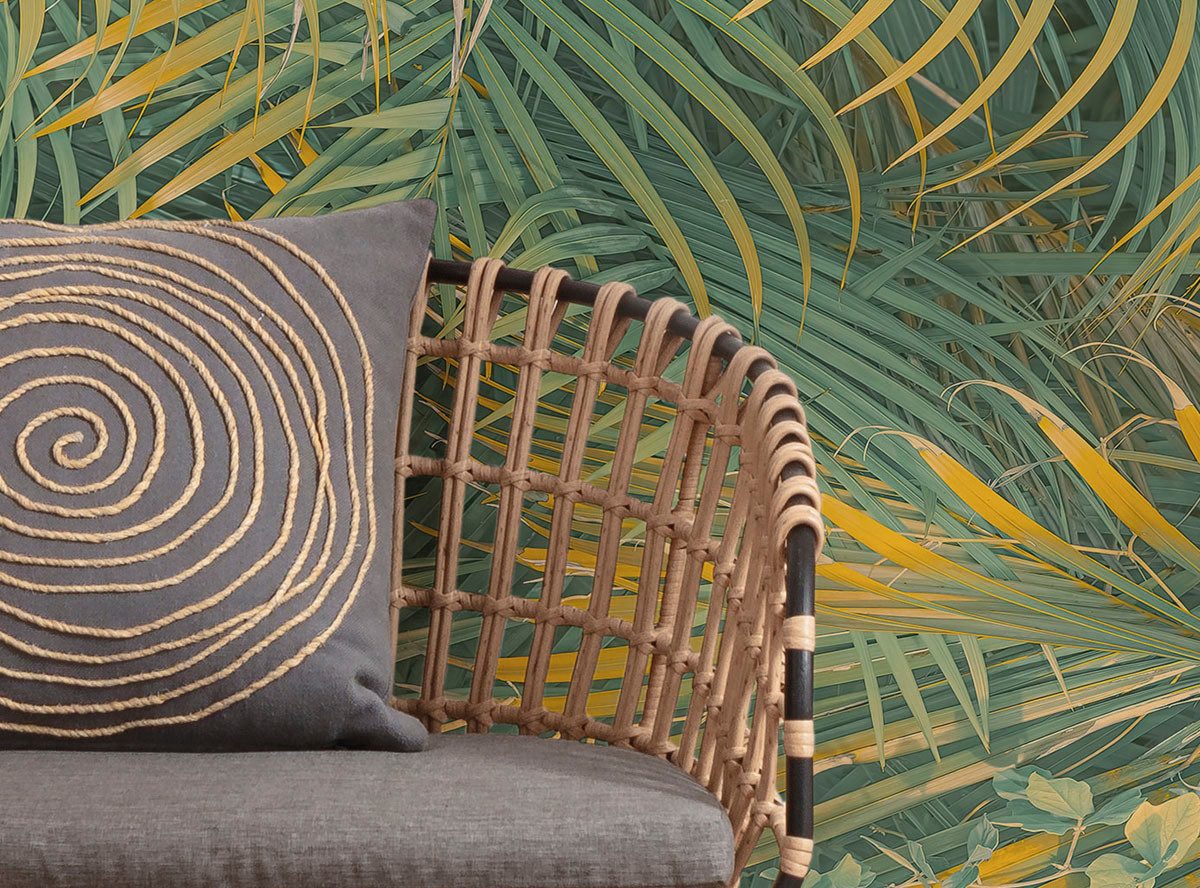 Komar Fotobehang Digitale print vlies - Neon Fern - Afmeting 200 x 250 cm (1 stuk)