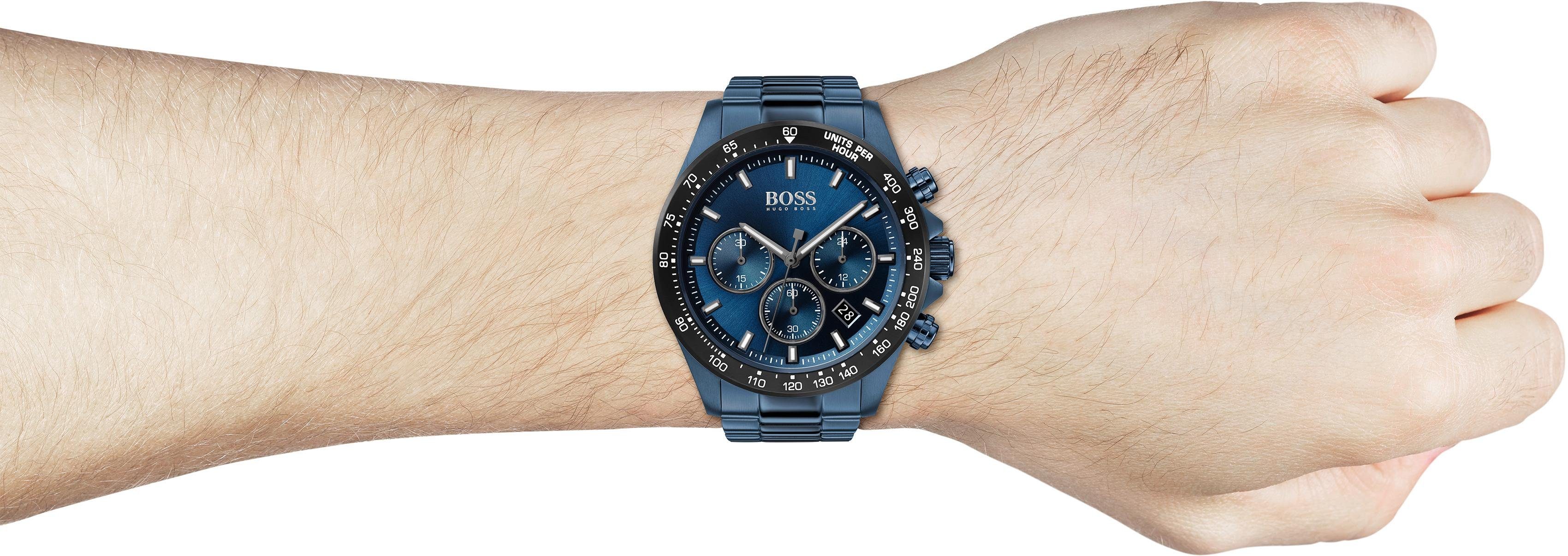 Boss Chronograaf Hero Quartzhorloge, herenhorloge, horloge, stopwatchfunctie, roestvrijstalen band