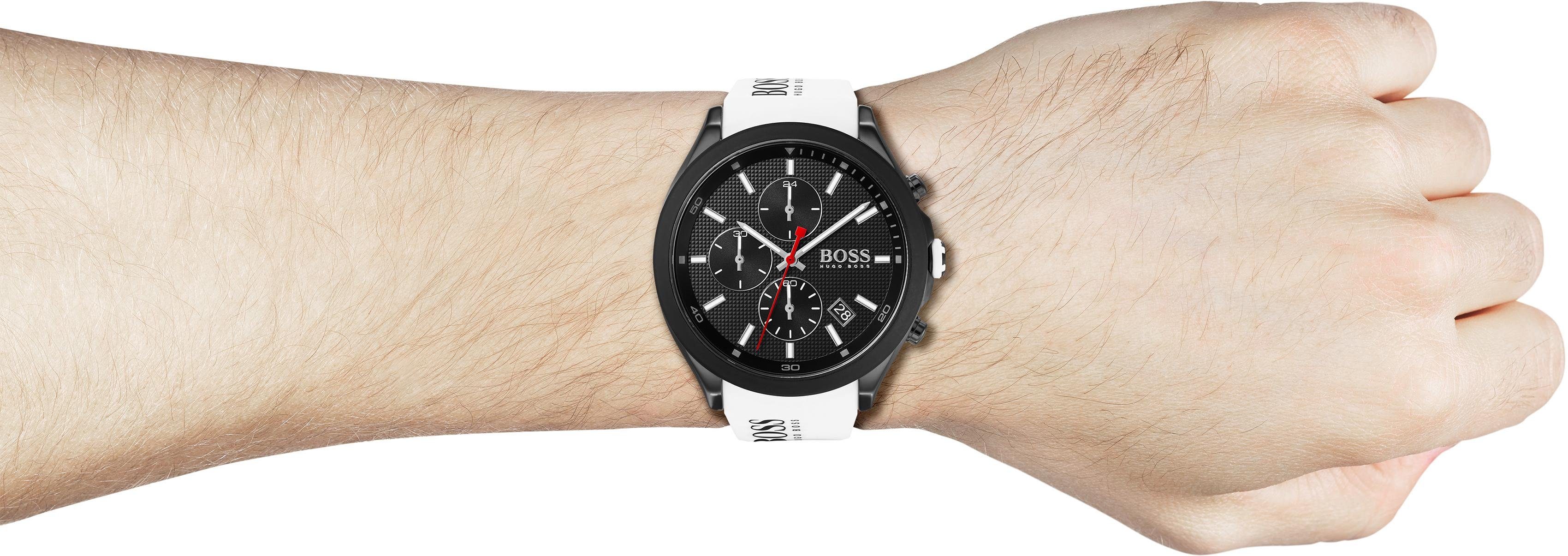 Boss Chronograaf Velocity Quartz horloge, herenhorloge, armbanduhr, stopfunctie, siliconen band