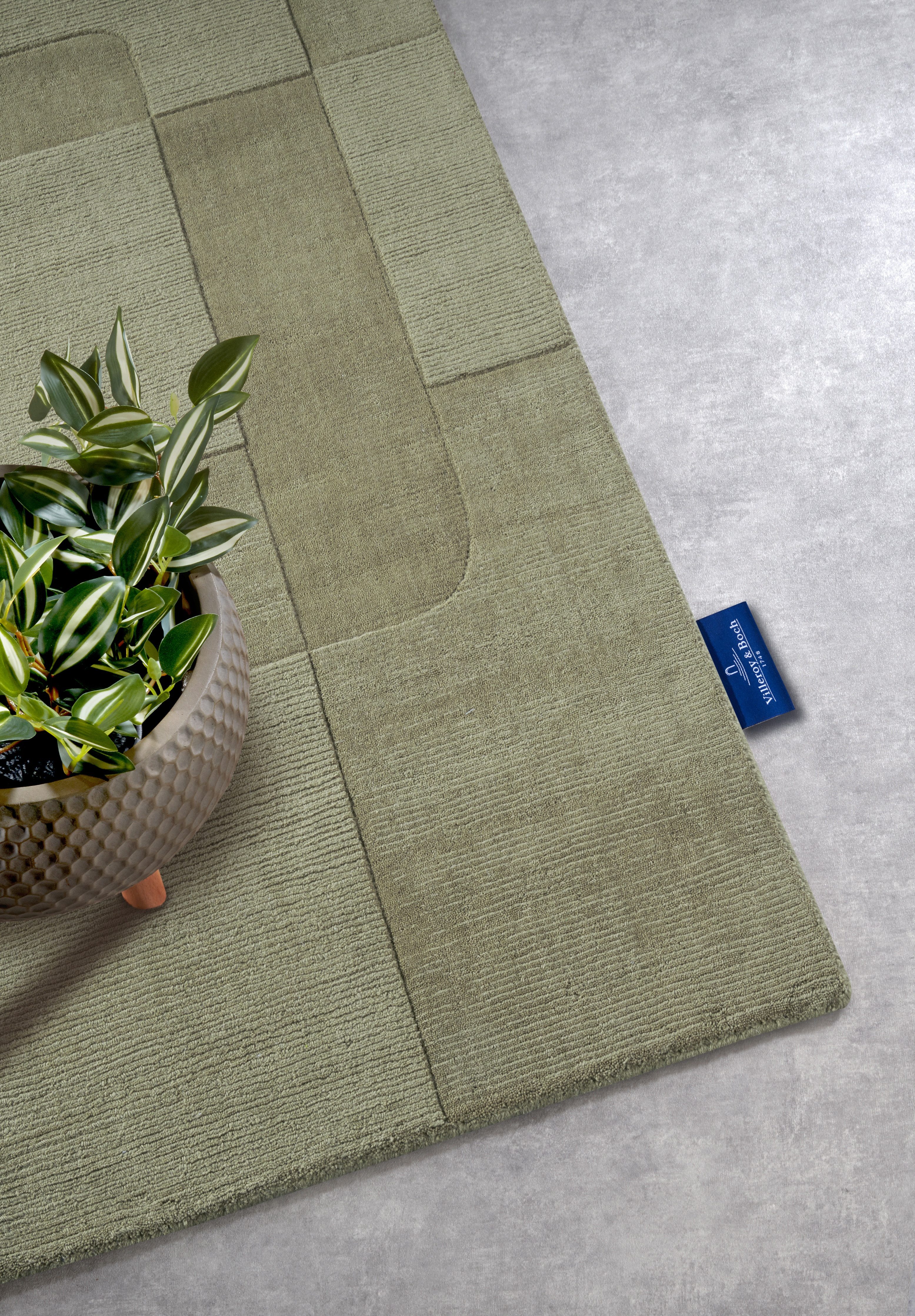 Villeroy & Boch Wollen kleed Charlotte Loper, handgeweven, wol, natuur, loper, woonkamer, geometrie