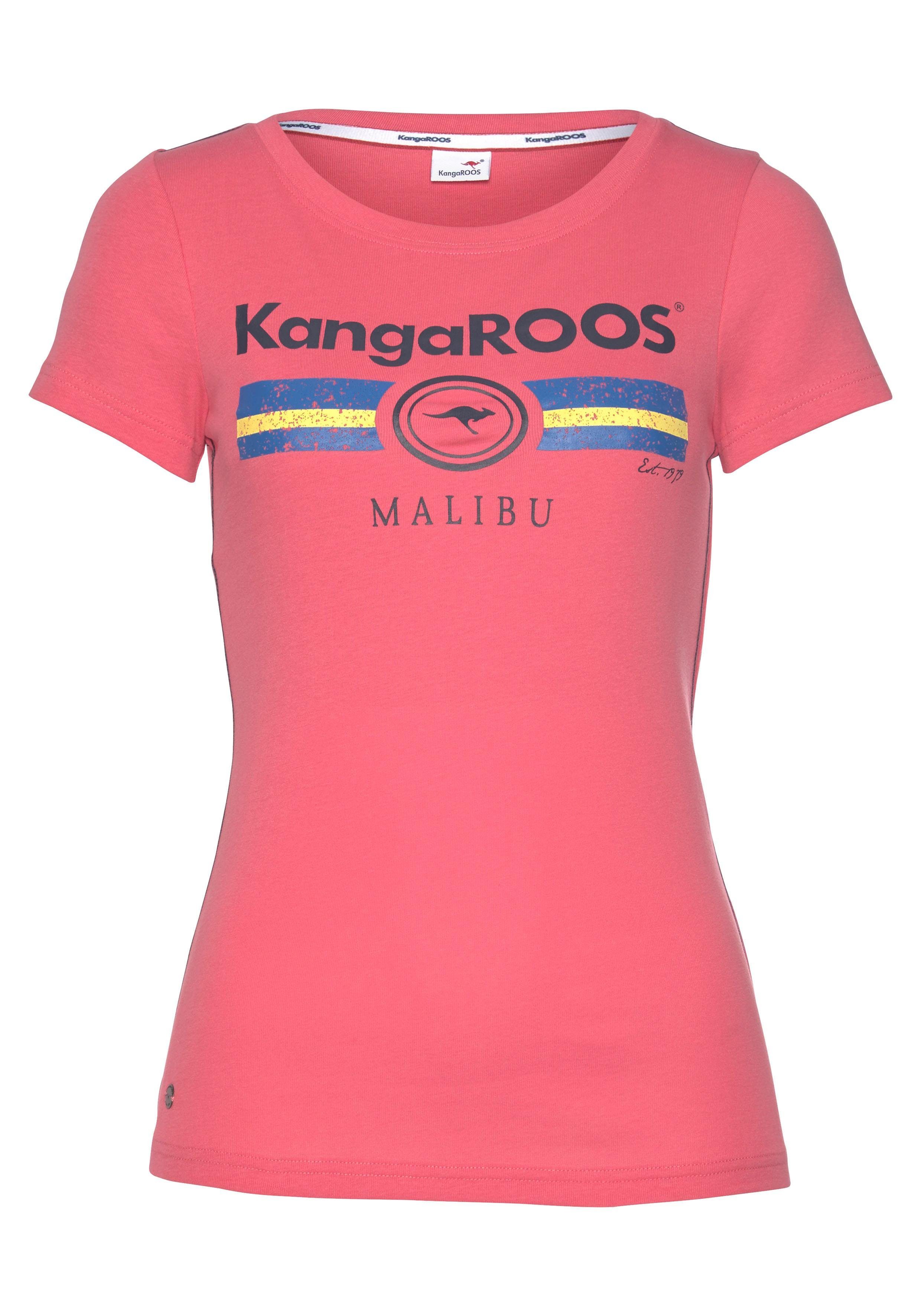 KangaROOS T-shirt Korte mouwen, effen en bedrukt, ronde hals (1-delig)