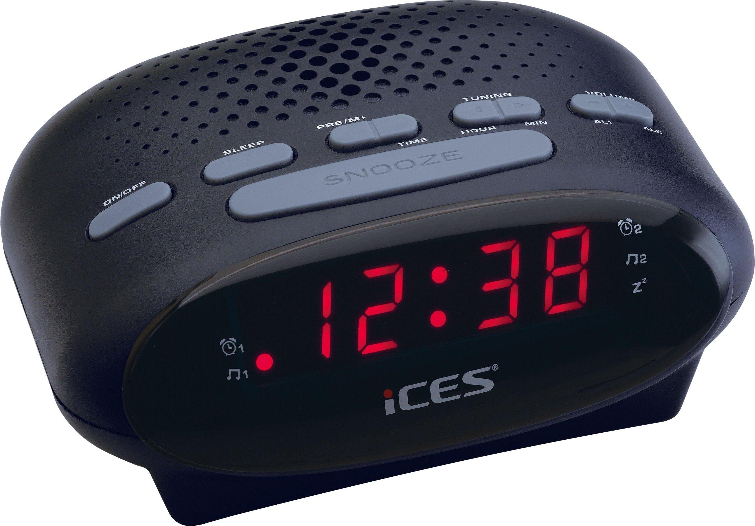 Lenco Wekkerradio ICES ICR-210 met 2 wektijden en sluimerfunctie