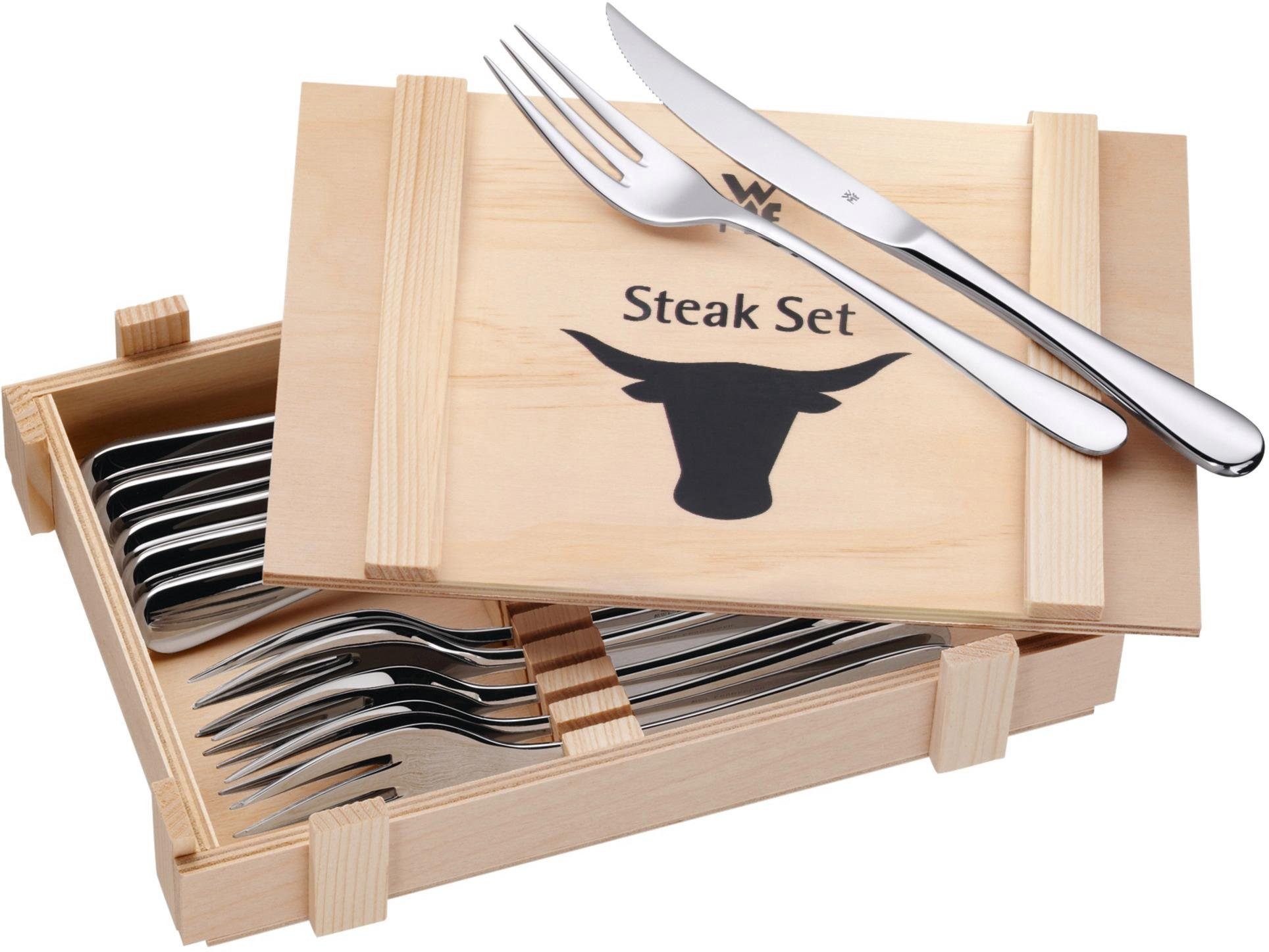 WMF Steakbestek inclusief houten kist (set, 12-delig)