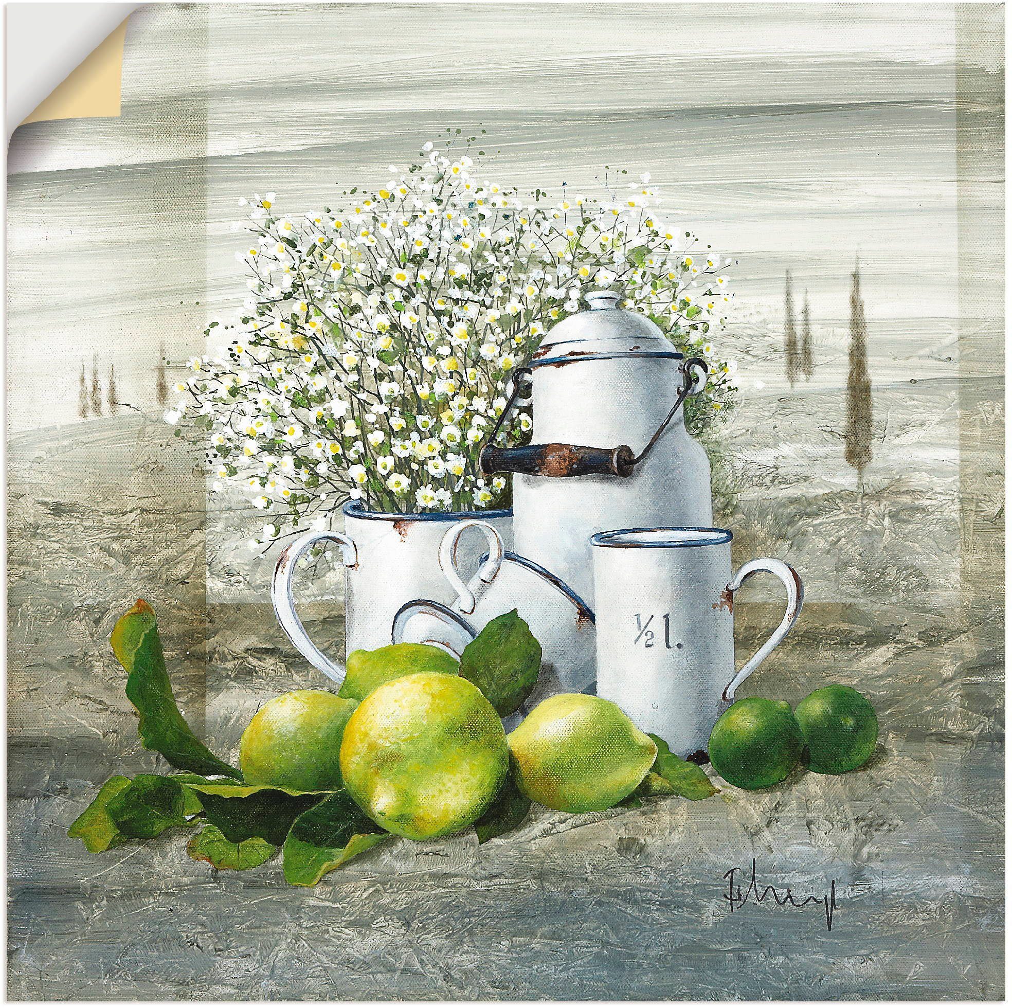 Artland Artprint Stilleven met melkkannetje als artprint op linnen, poster, muursticker in verschillende maten foto schilderijen groen