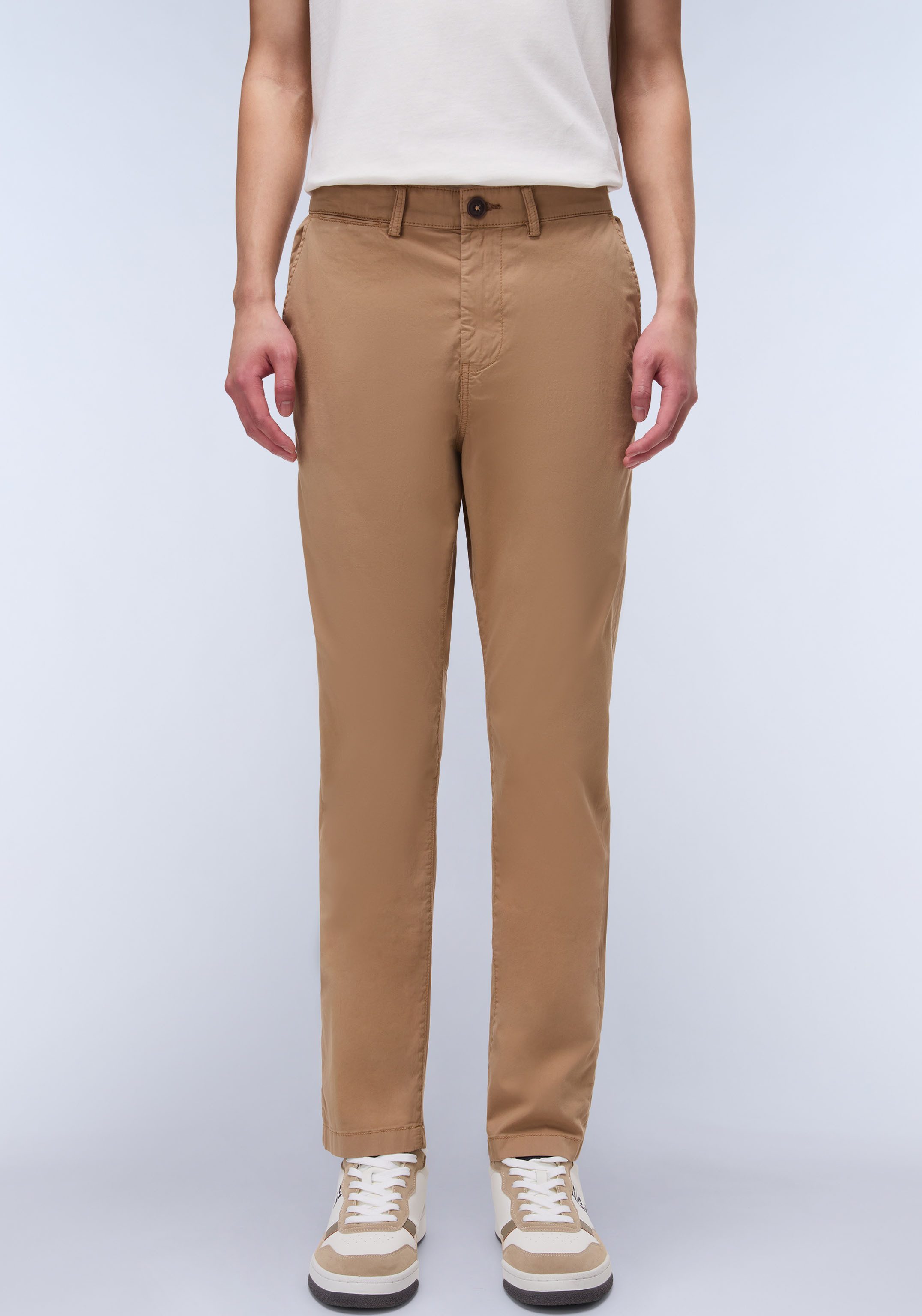 Napapijri Stoffen broek M-PUYO SUM Met riemlussen heren broeken maat 36 beige