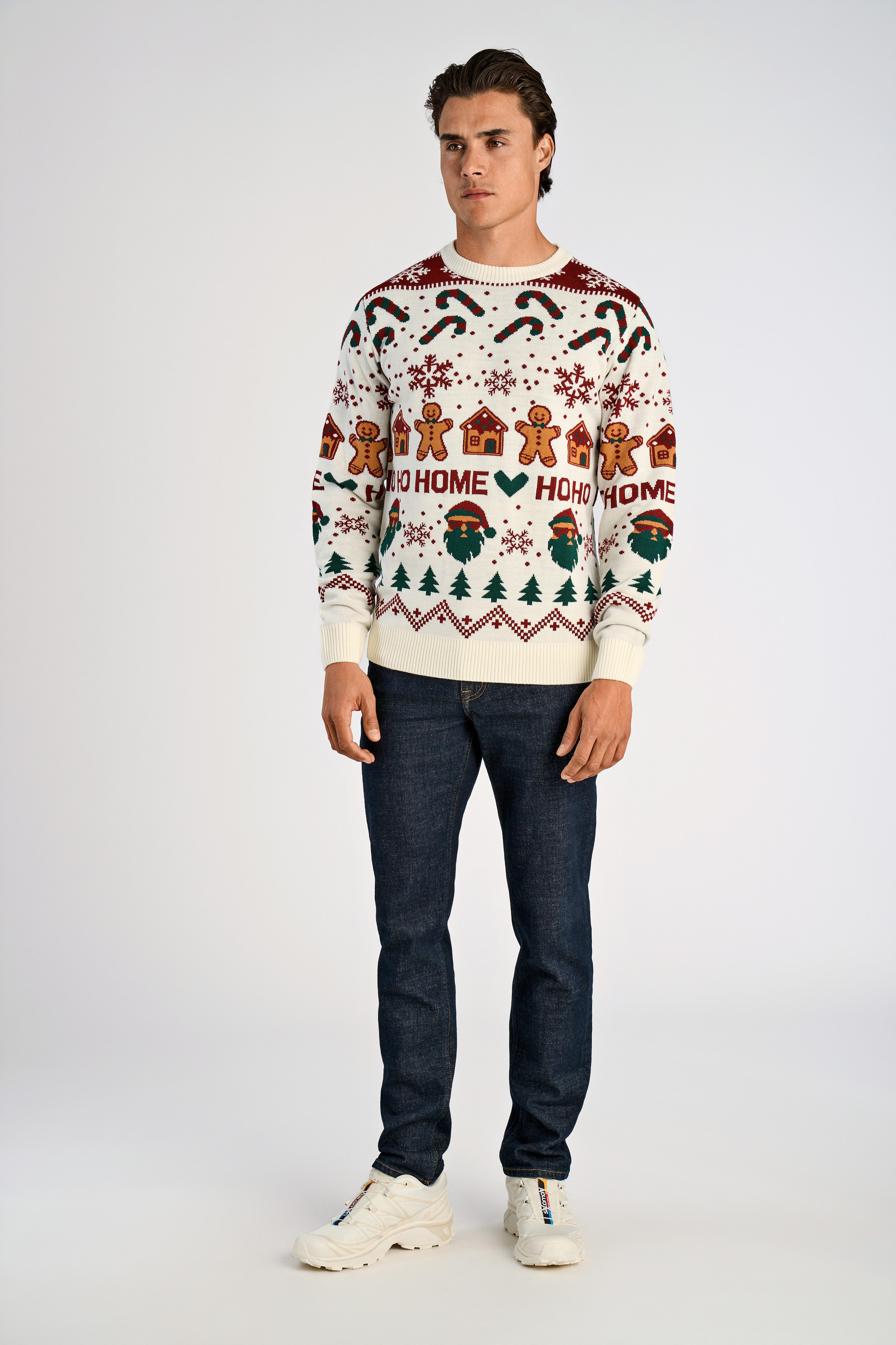 LINDBERGH Kersttrui met intarsia-motief