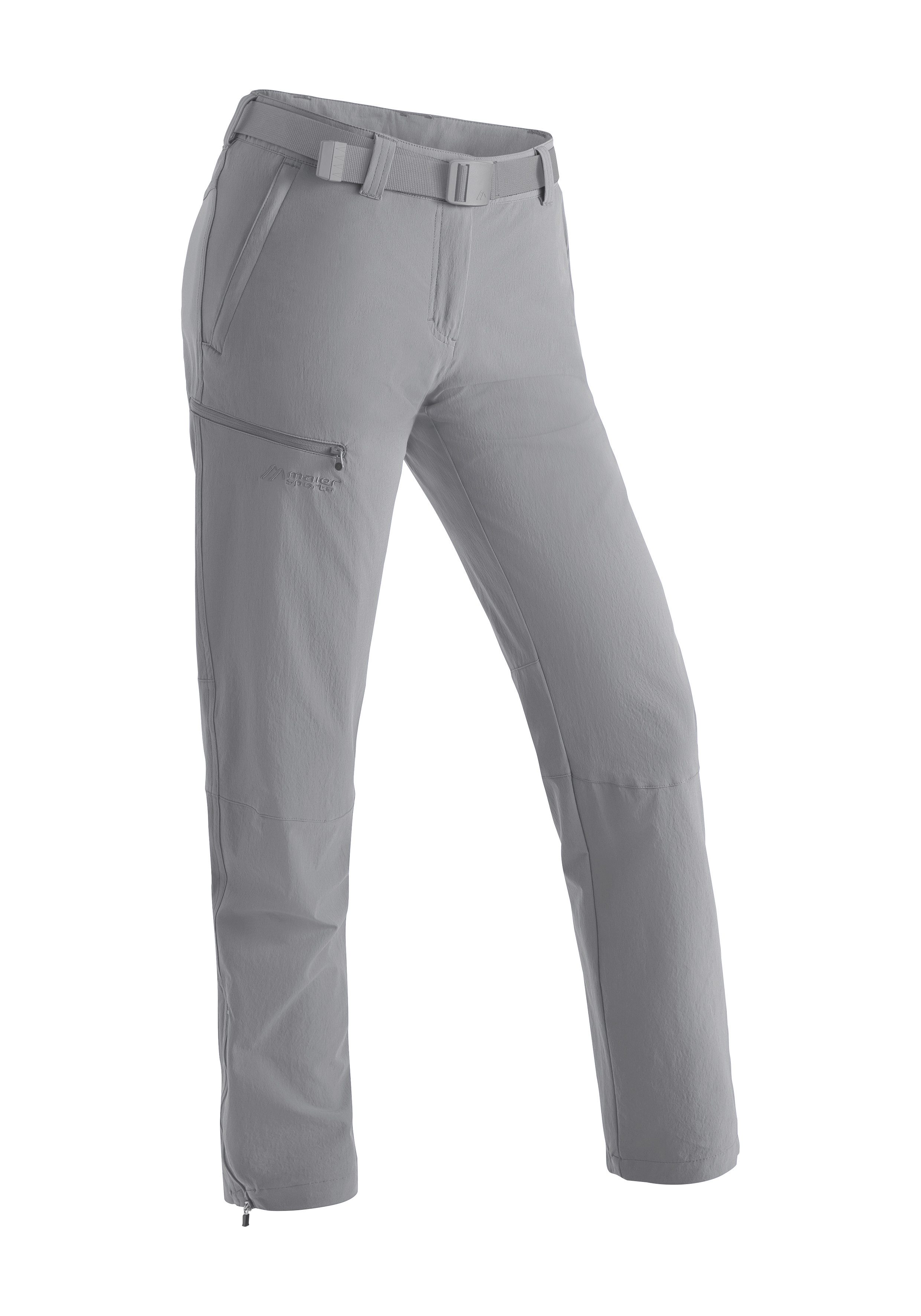 Maier Sports Functionele broek Inara slim Heren wandelbroek, ademende outdoor-broek, 4 zakken, slim fit dames broeken maat 24 grijs