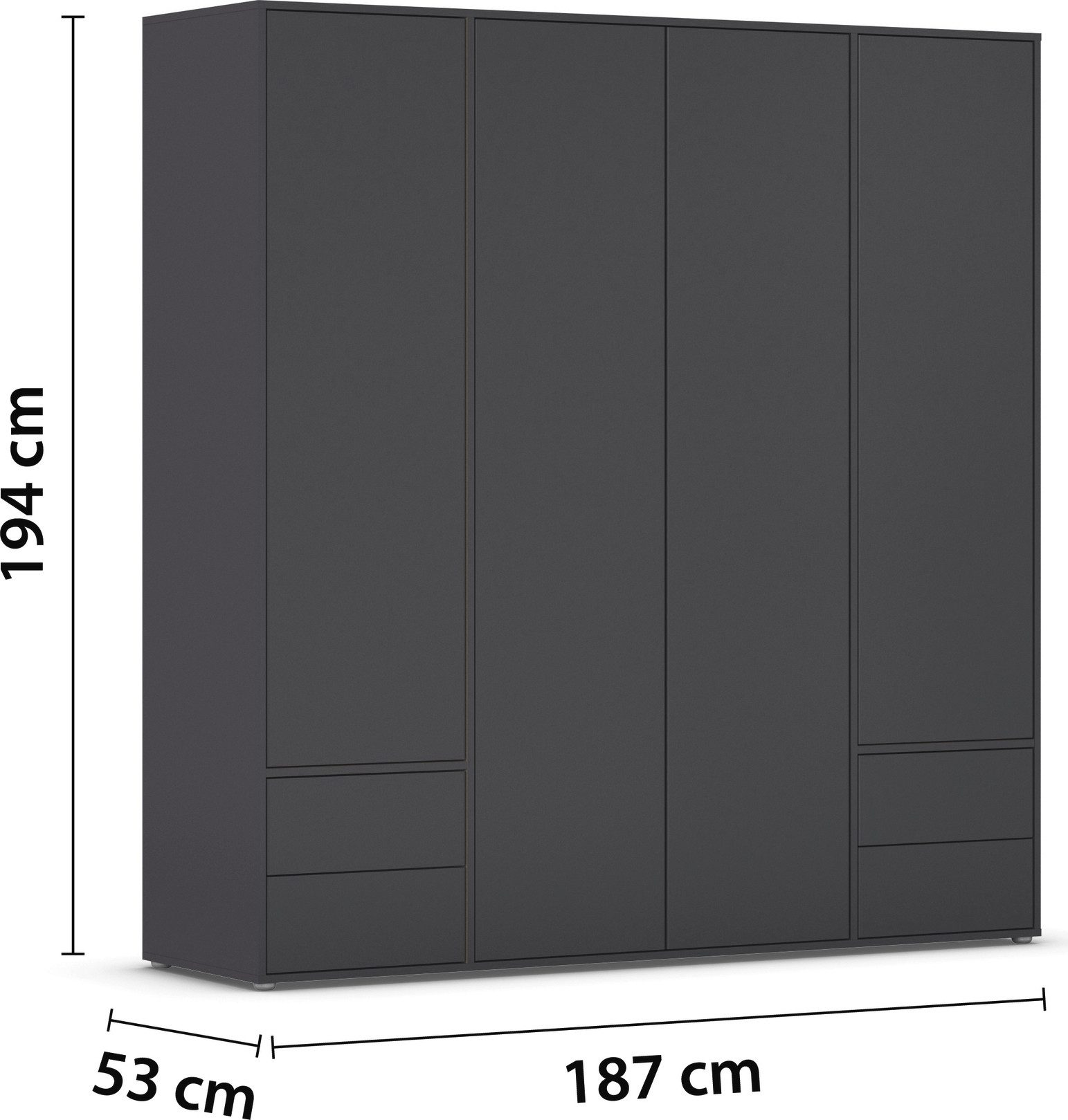 rauch Draaideurkast Kledingkast Kast Garderobe Wasmand NABILA veel Opbergruimte met 2 lades en push-to-open functie topseller made in germany