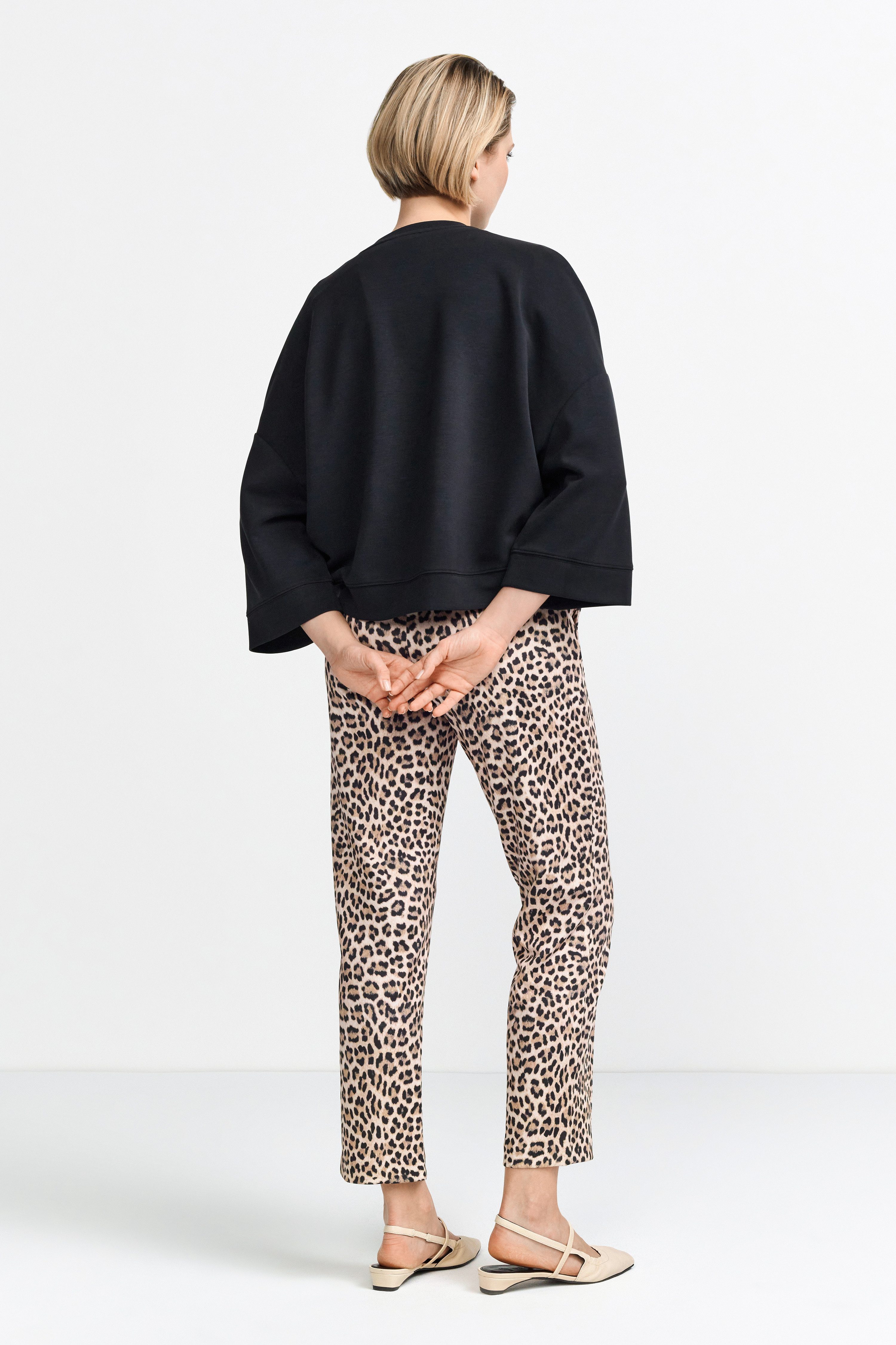 Rich & Royal Bandplooibroek met luipaardprint