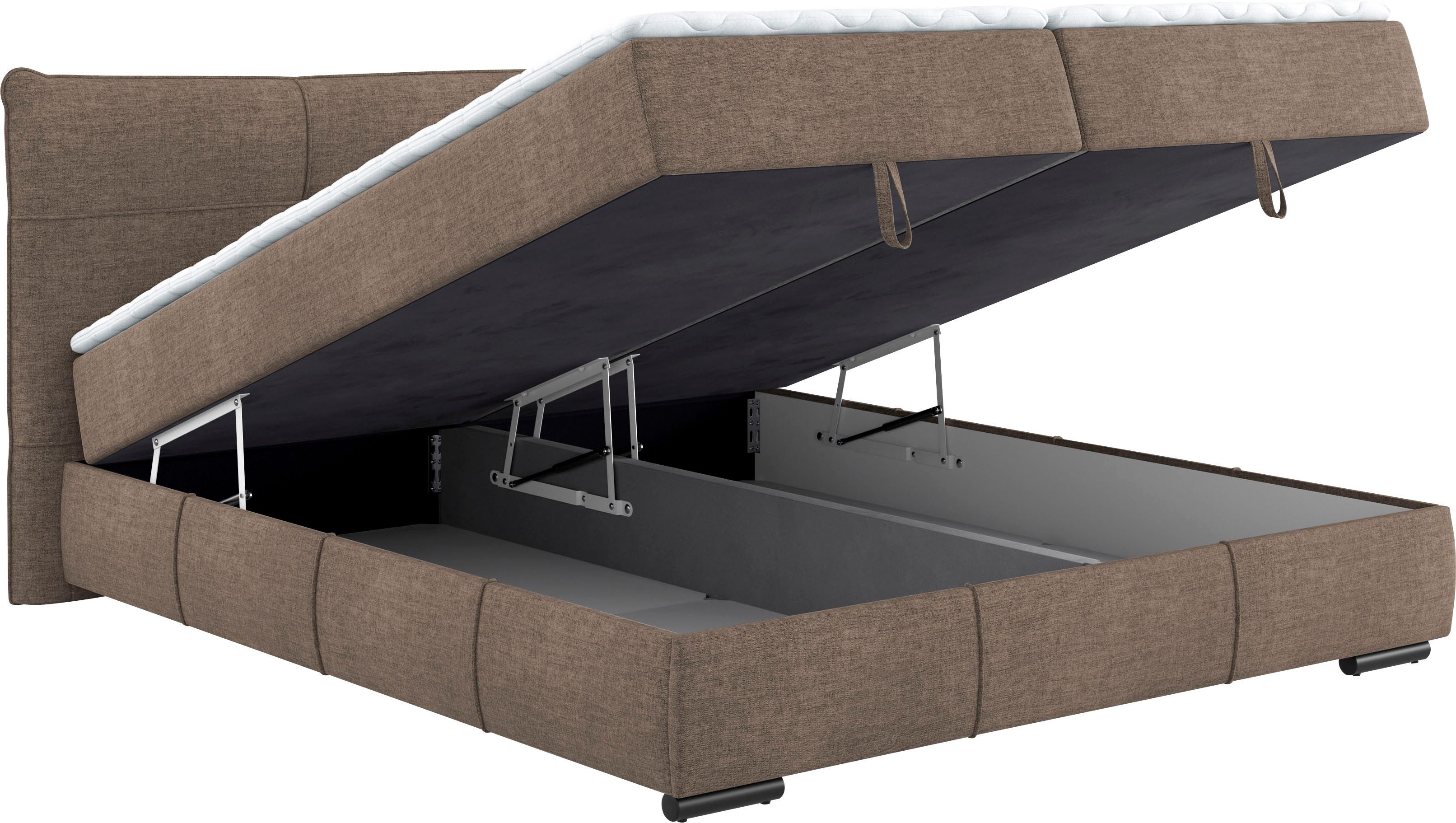 Mr. Couch Boxspring Brewdley met bedkist, incl. matras Topmatras en sierkussen, in verschillende hardheden beschikbaar