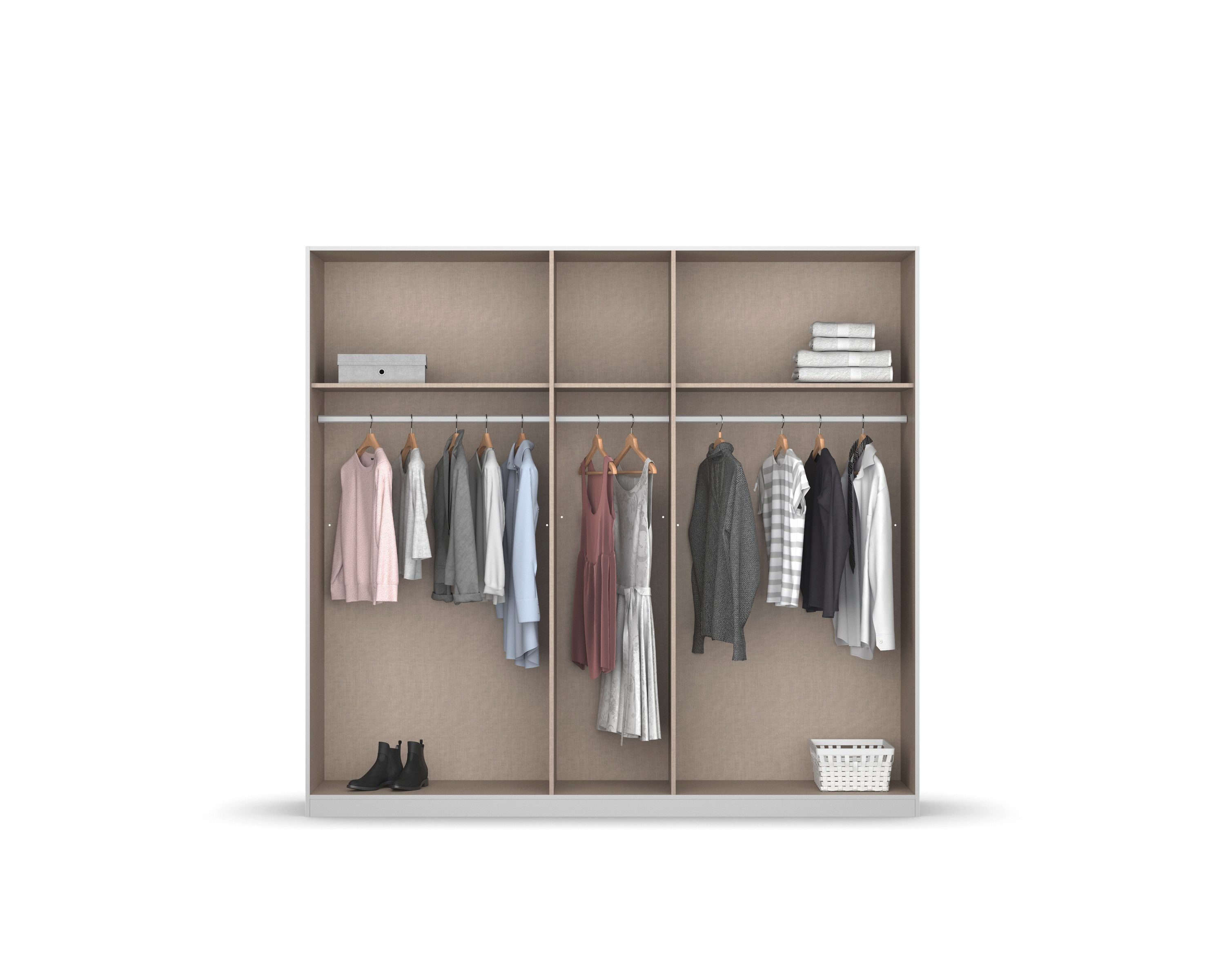 rauch Draaideurkast Kledingkast Kast Garderobe Slaapkamerkast ACERO Middeldeuren met spiegel in moderne loft-look MADE IN GERMANY