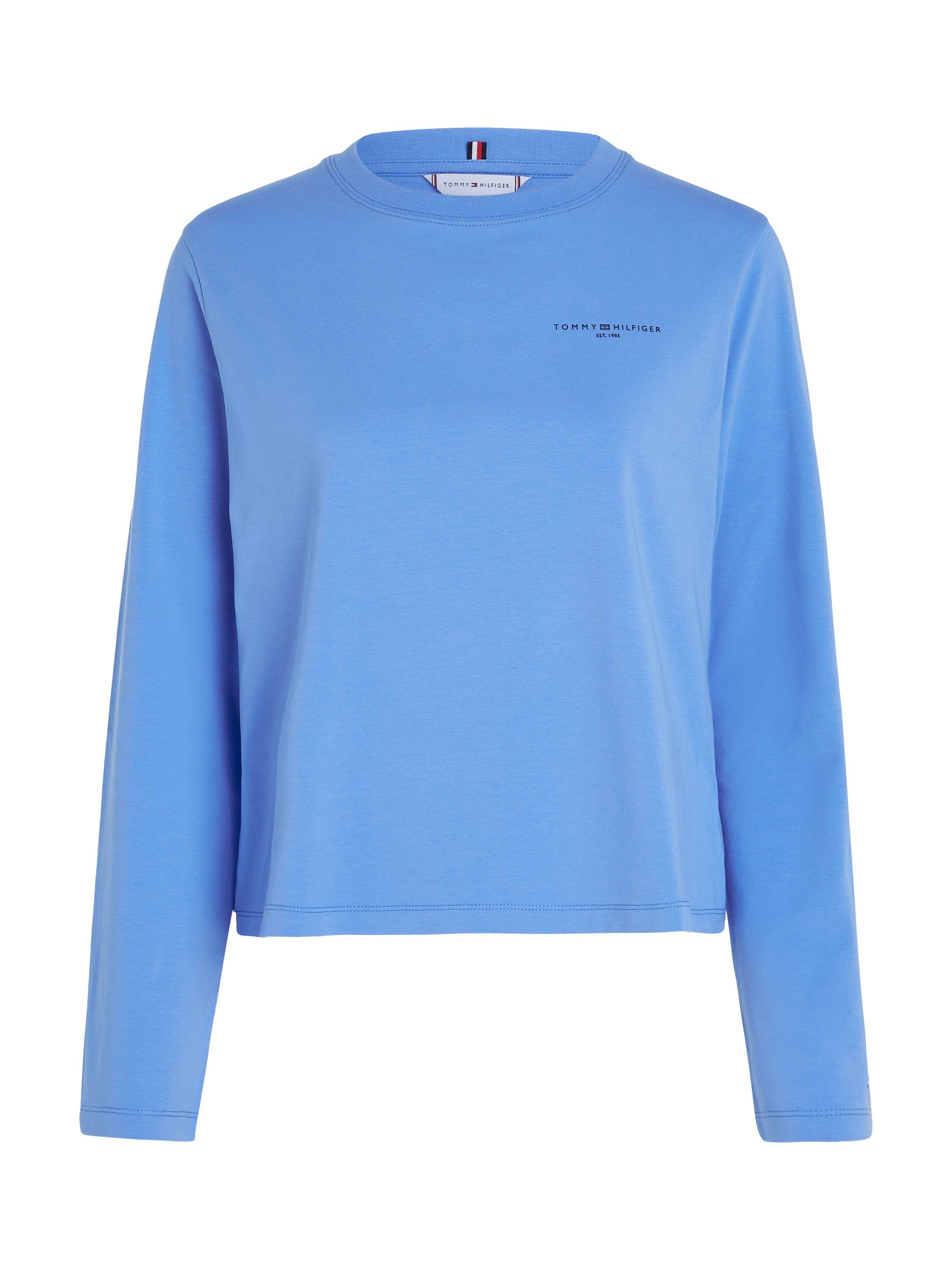 Tommy Hilfiger Shirt met lange mouwen 1985 REG MINI CORP LOGO C-NK LS met logo opschrift op borsthoogte