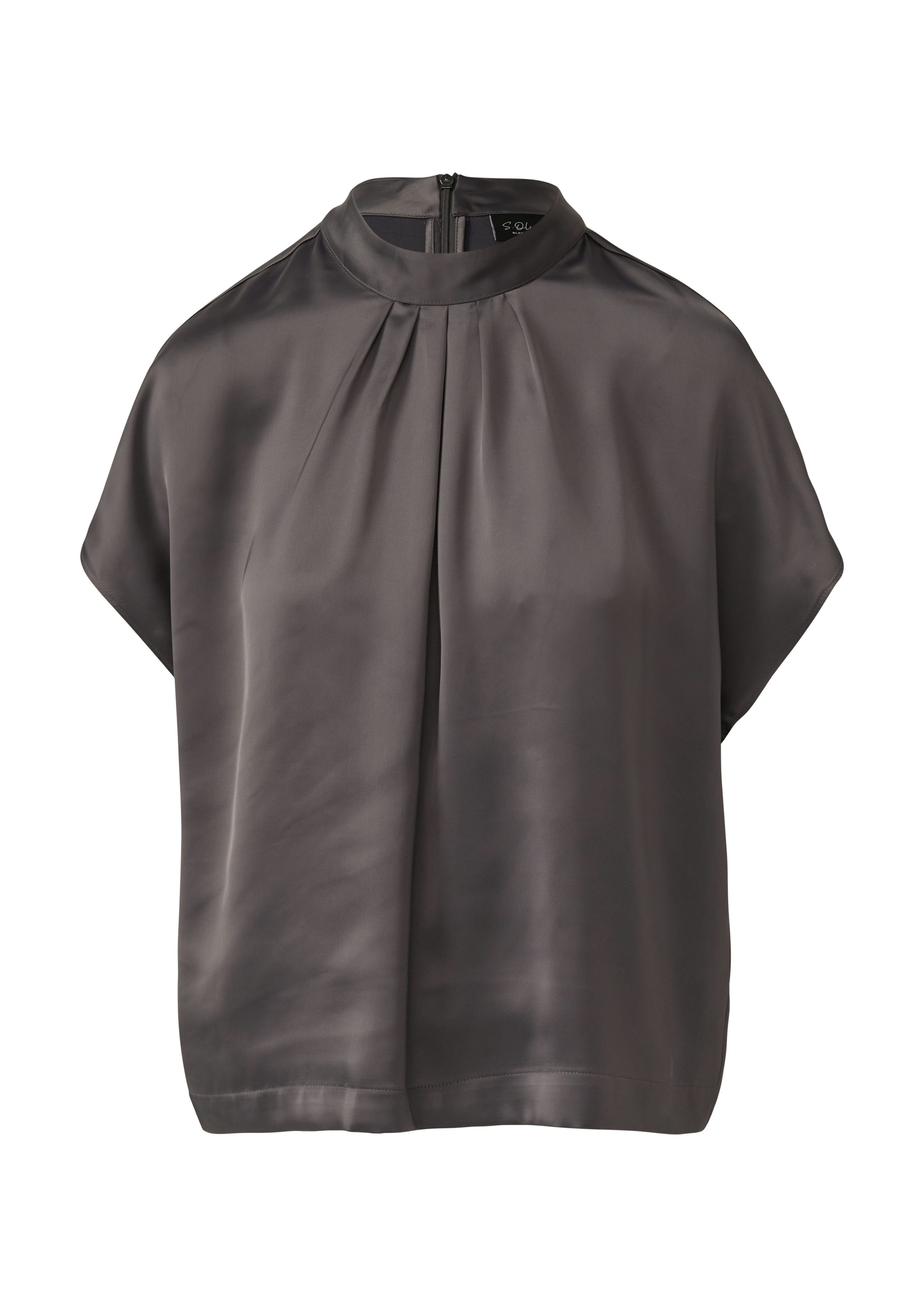 s.Oliver BLACK LABEL Satijnen blouse met plooien