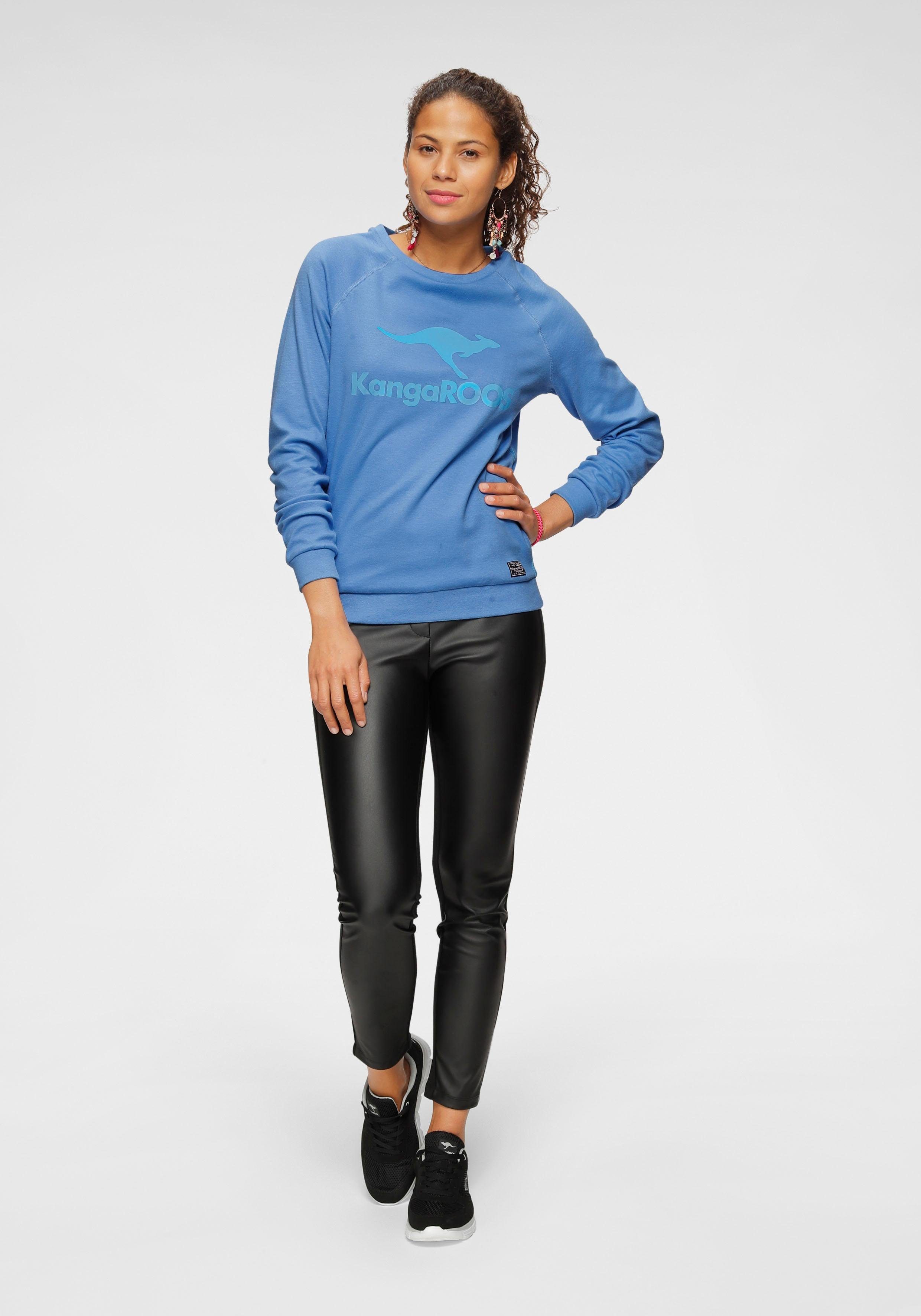 KangaROOS Sweatshirt Lange mouwen, figuurvolgende snit, met print, ronde hals