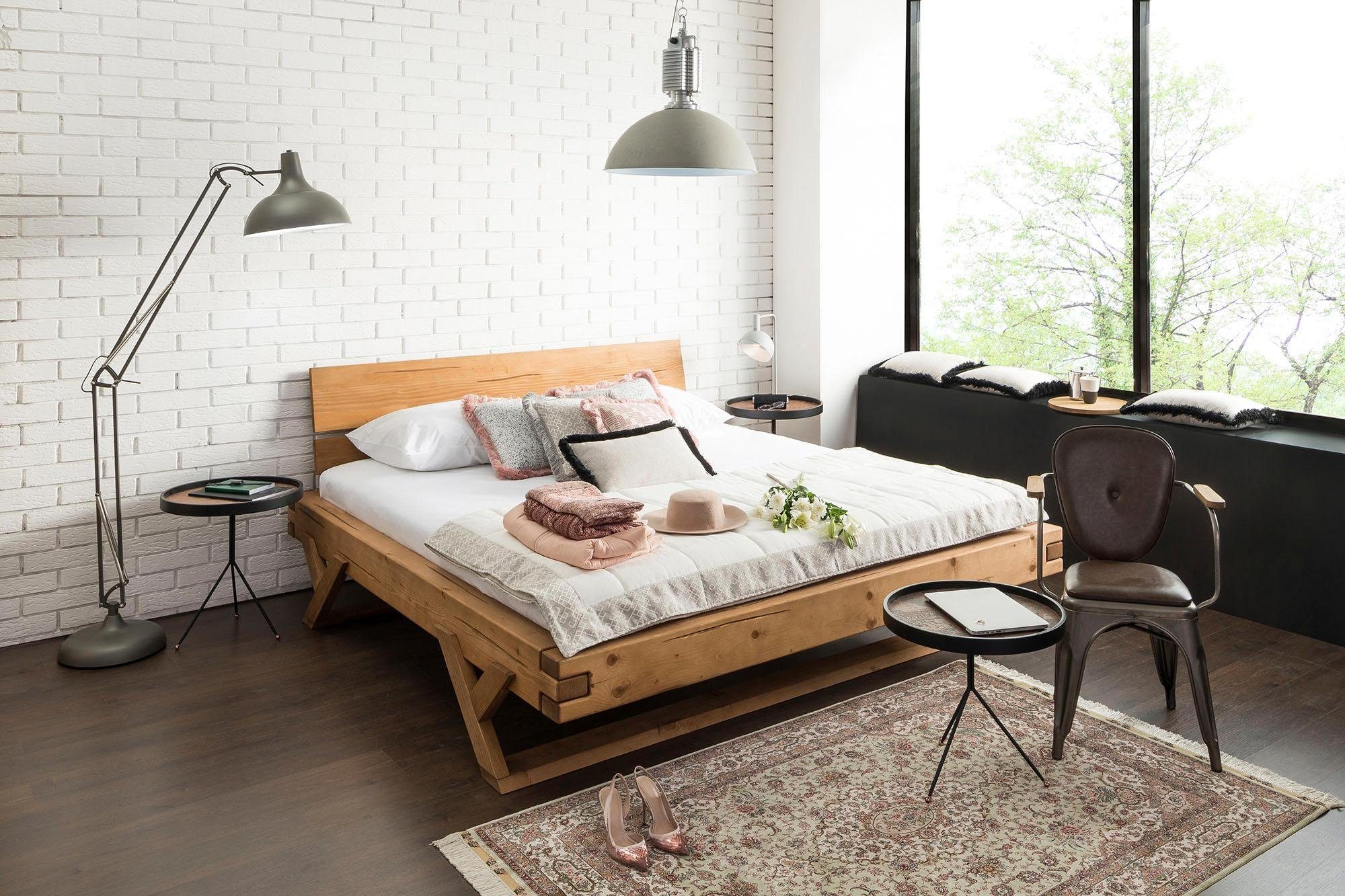 SalesFever Massief houten ledikant Eik bedden beige