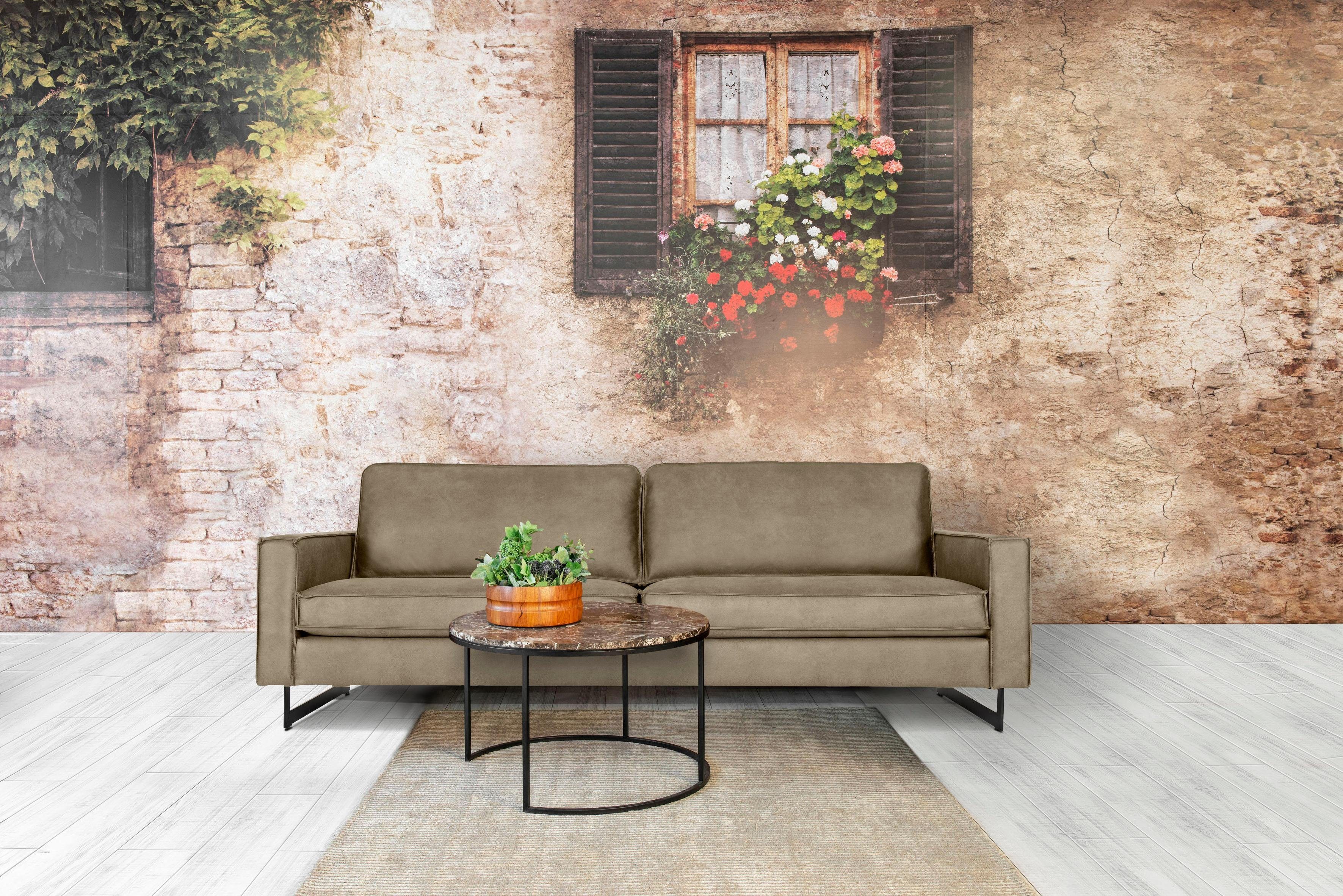 Places of Style 3-zitsbank Maxi-uitvoering Pinto, 236 cm, cord, chenille, leerlook