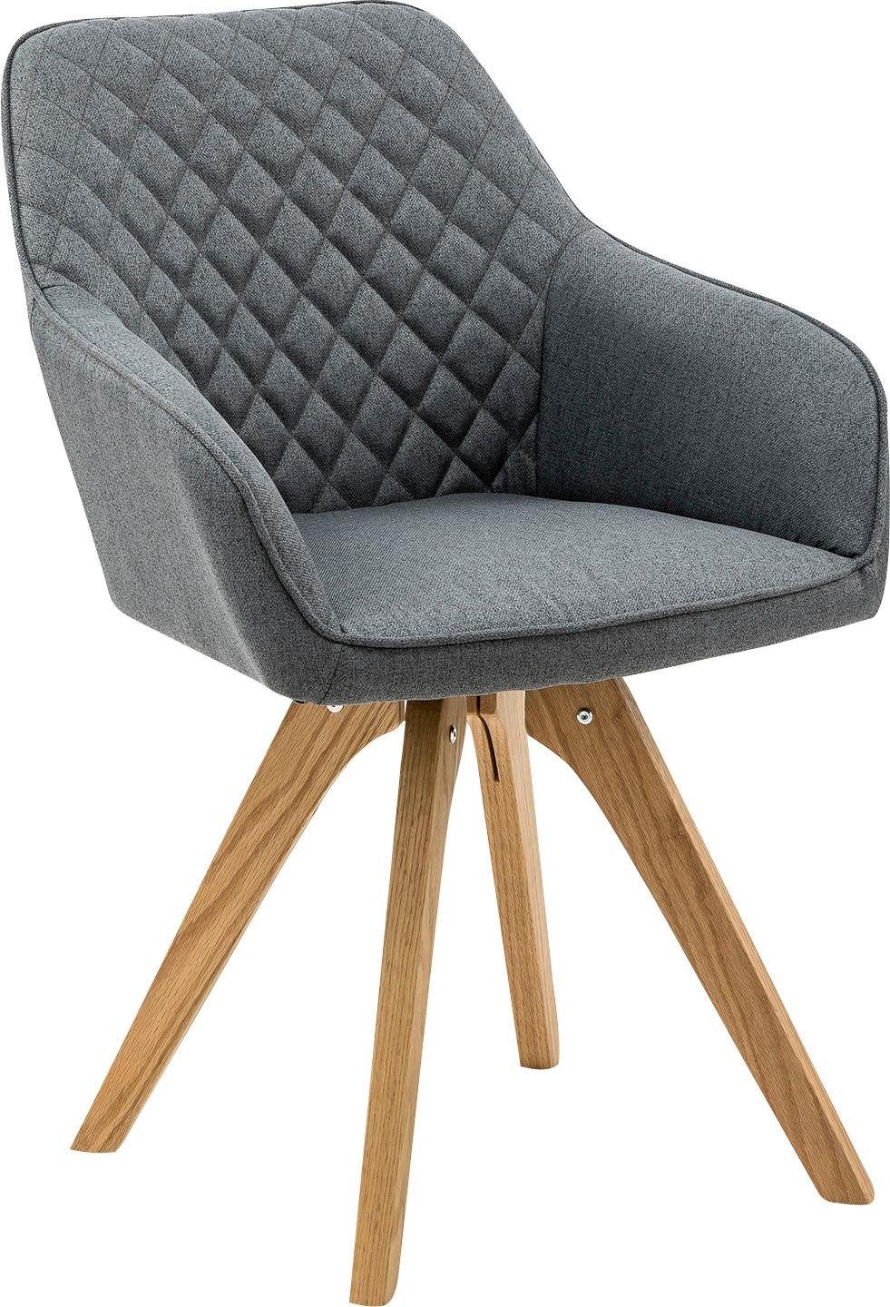 SalesFever Eetkamerstoel met diamantvormig stiksel op de rugleuning (set, 2 stuks)