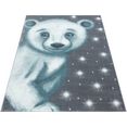 ayyildiz teppiche vloerkleed voor de kinderkamer bambi 810 ijsbeermotief, laagpolig blauw