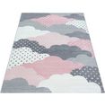 ayyildiz teppiche vloerkleed voor de kinderkamer bambi 820 wolkenmotief, laagpolig roze